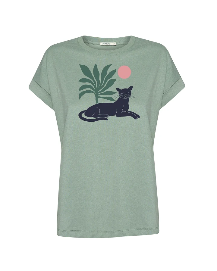 GREENBOMB T-Shirt Panther Leaves