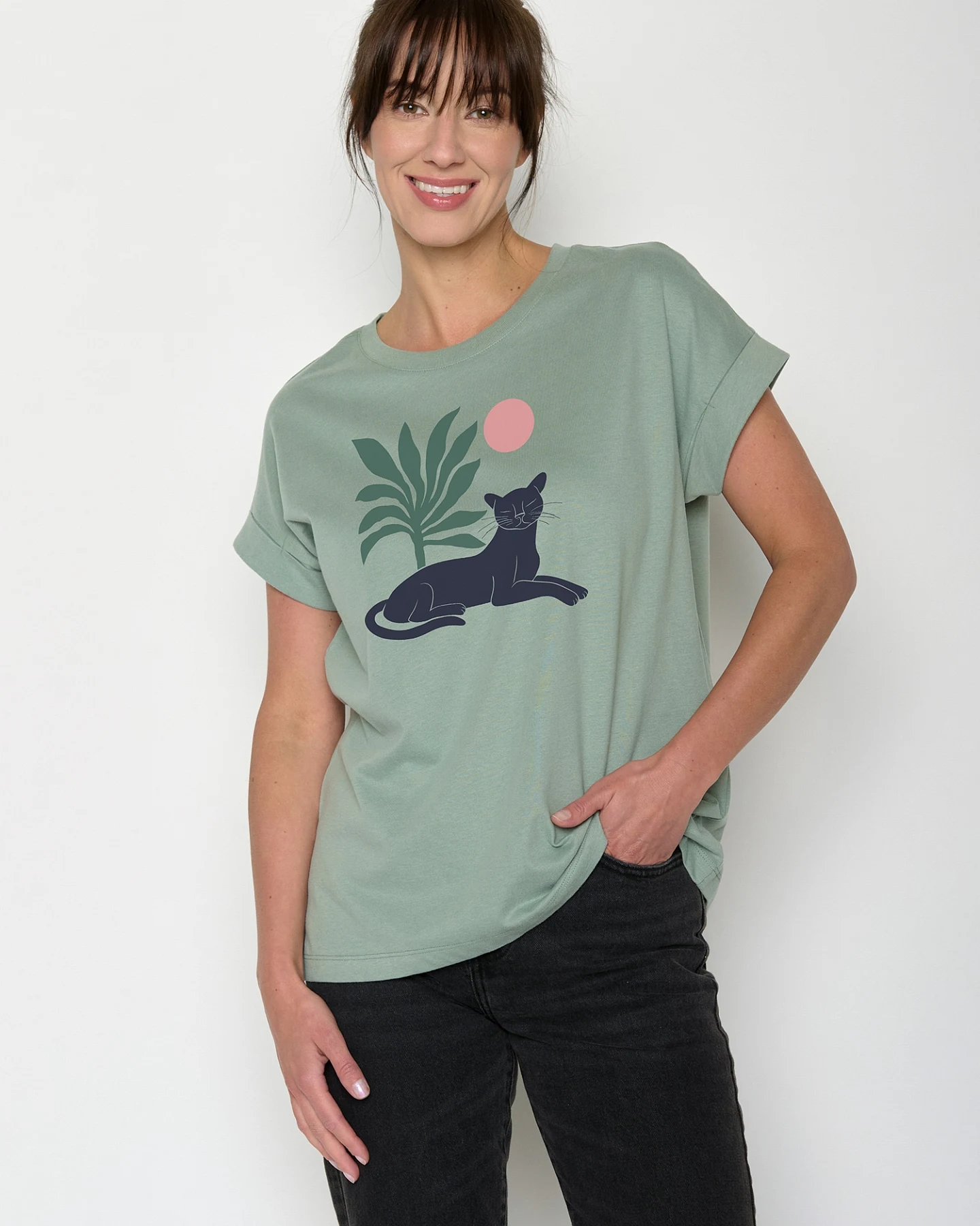 GREENBOMB T-Shirt Panther Leaves – Ansicht 2