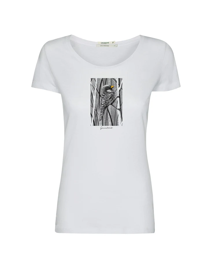 GREENBOMB T-Shirt Animal Sparrow Grass