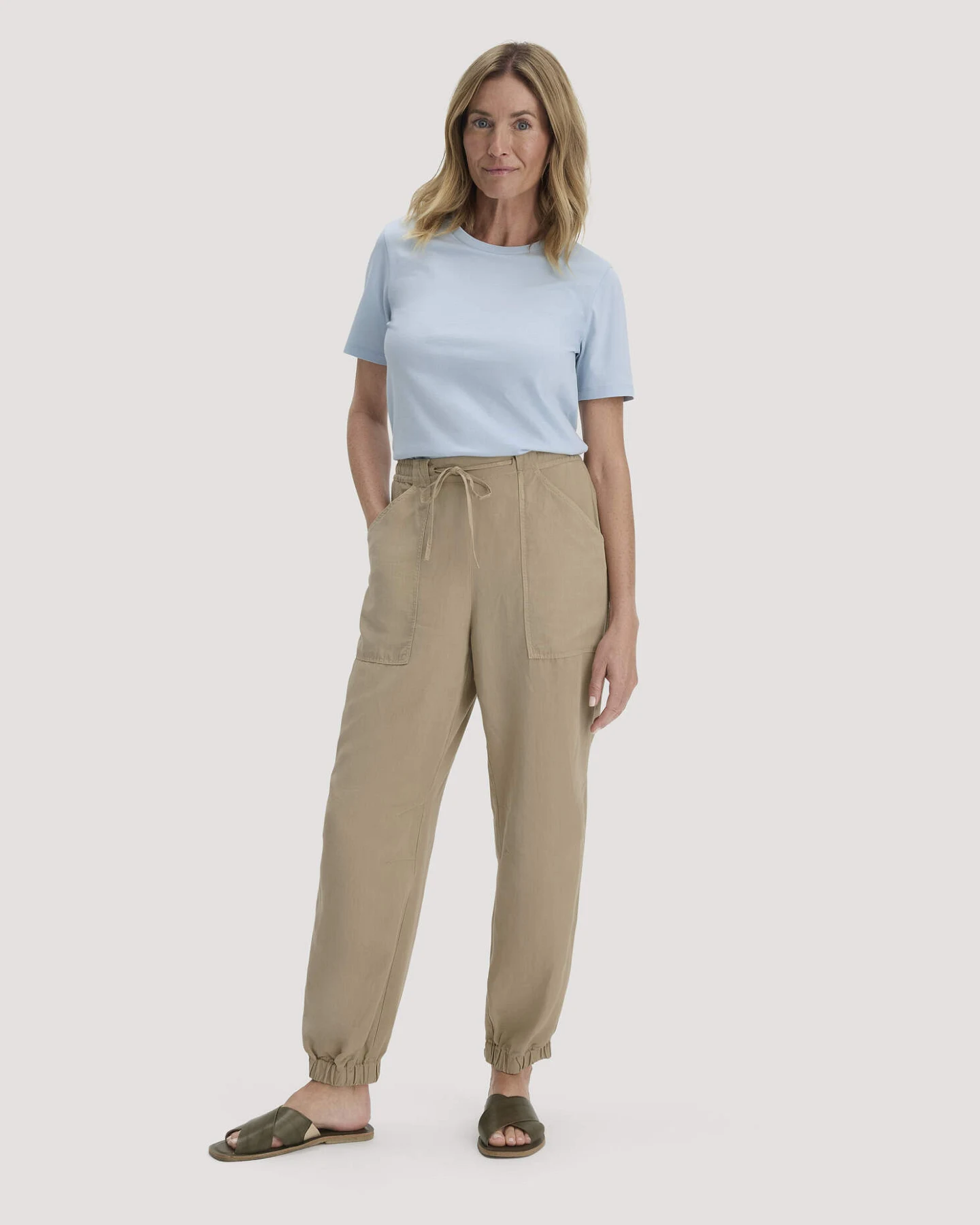 hessnatur Damen T-Shirt Regular aus Regenerative Organic Cotton (ROC) - blau - Größe 48 – Ansicht 2