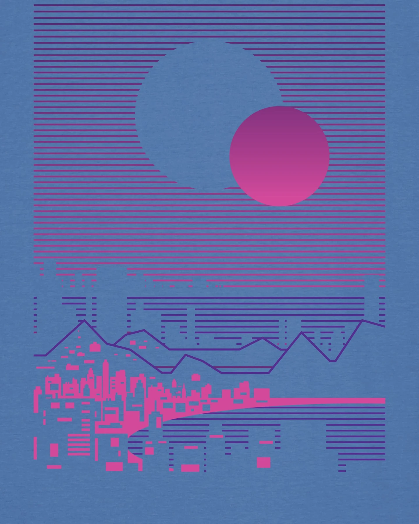 Watapparel T-Shirt Sun and Moon Skyline – Ansicht 3