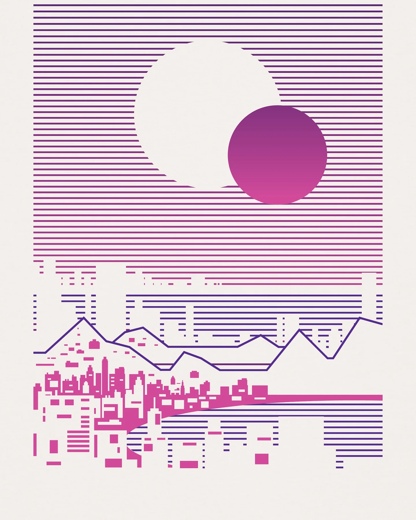 Watapparel T-Shirt Sun and Moon Skyline – Ansicht 3