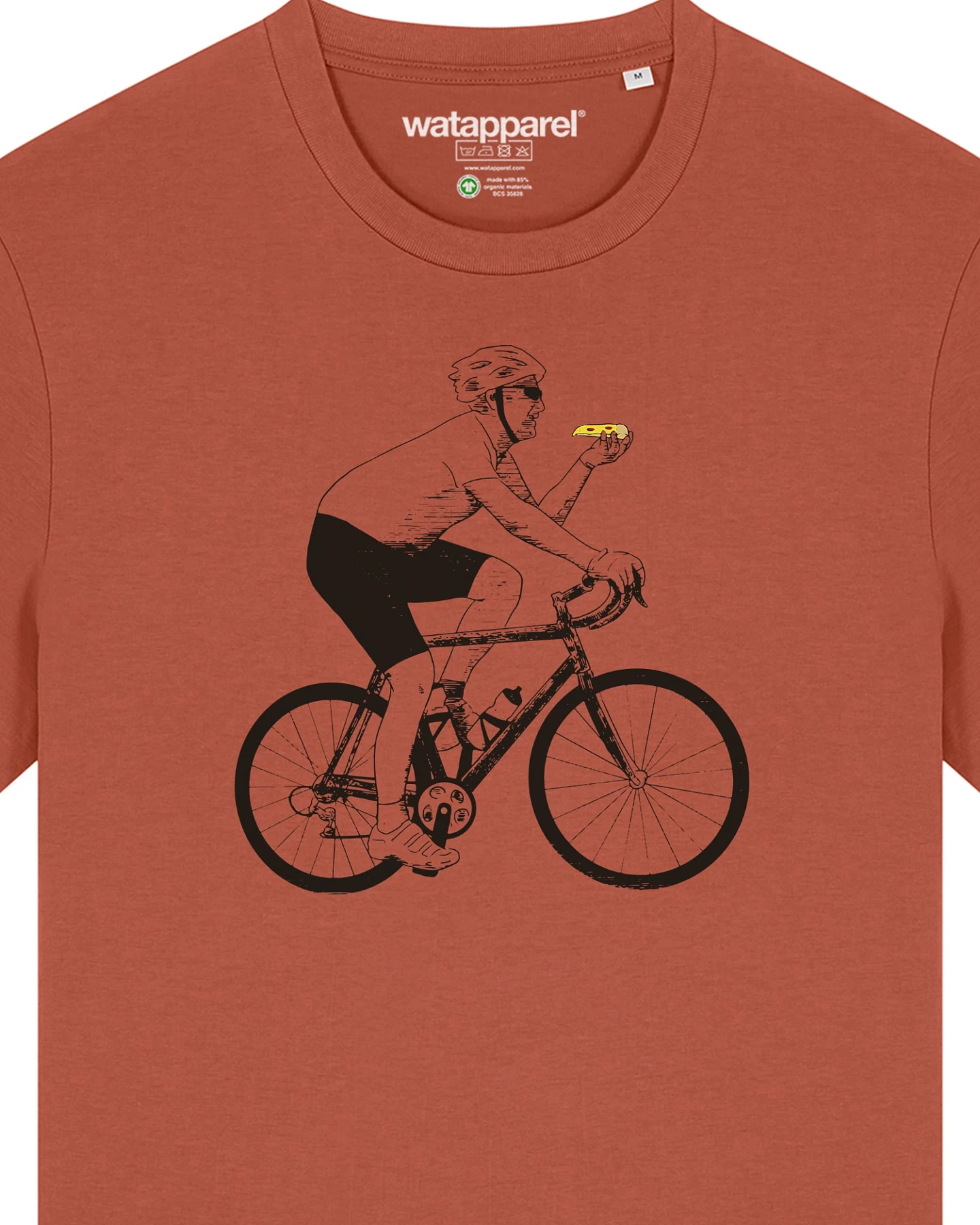 Watapparel T-Shirt Fahrrad und Pizza – Ansicht 3