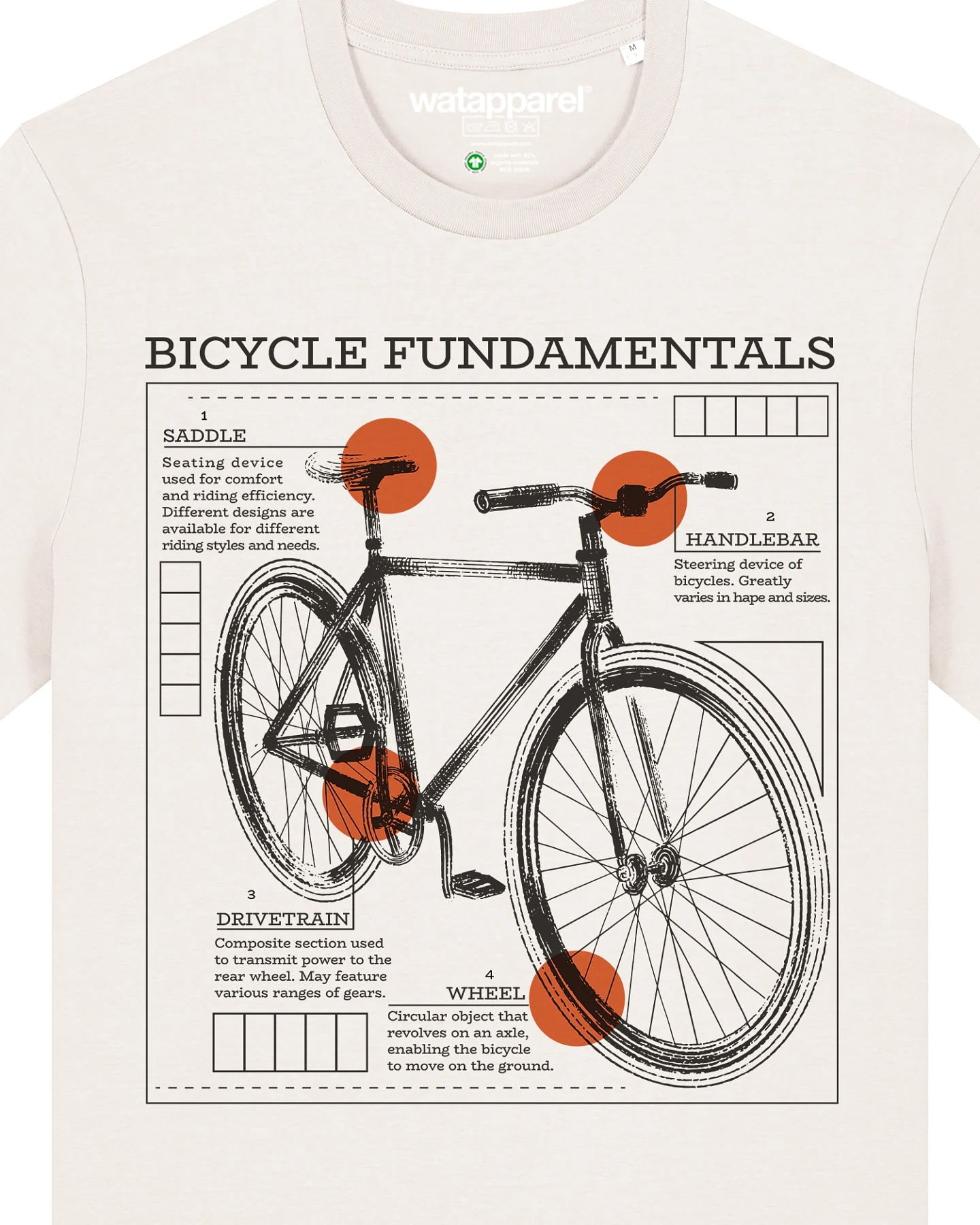 Watapparel T-Shirt Fahrrad Grundlagen – Ansicht 3