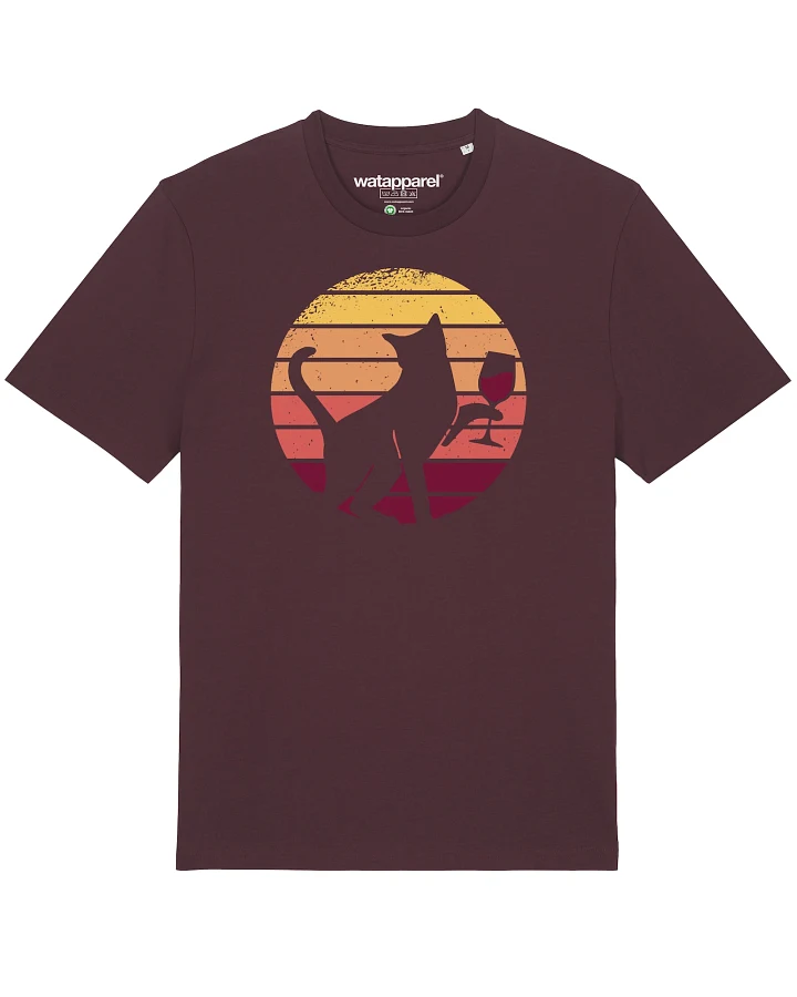 Watapparel T-Shirt Sunset Katze & Rotwein