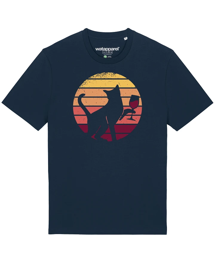 Watapparel T-Shirt Sunset Katze & Rotwein