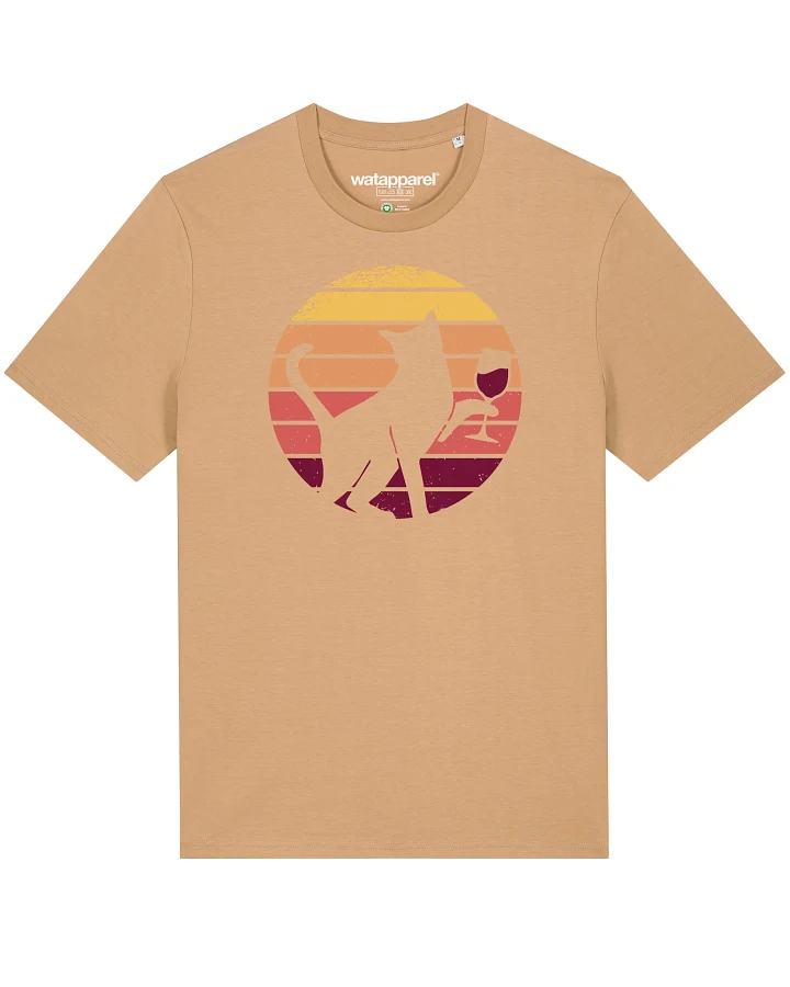 Watapparel T-Shirt Sunset Katze & Rotwein