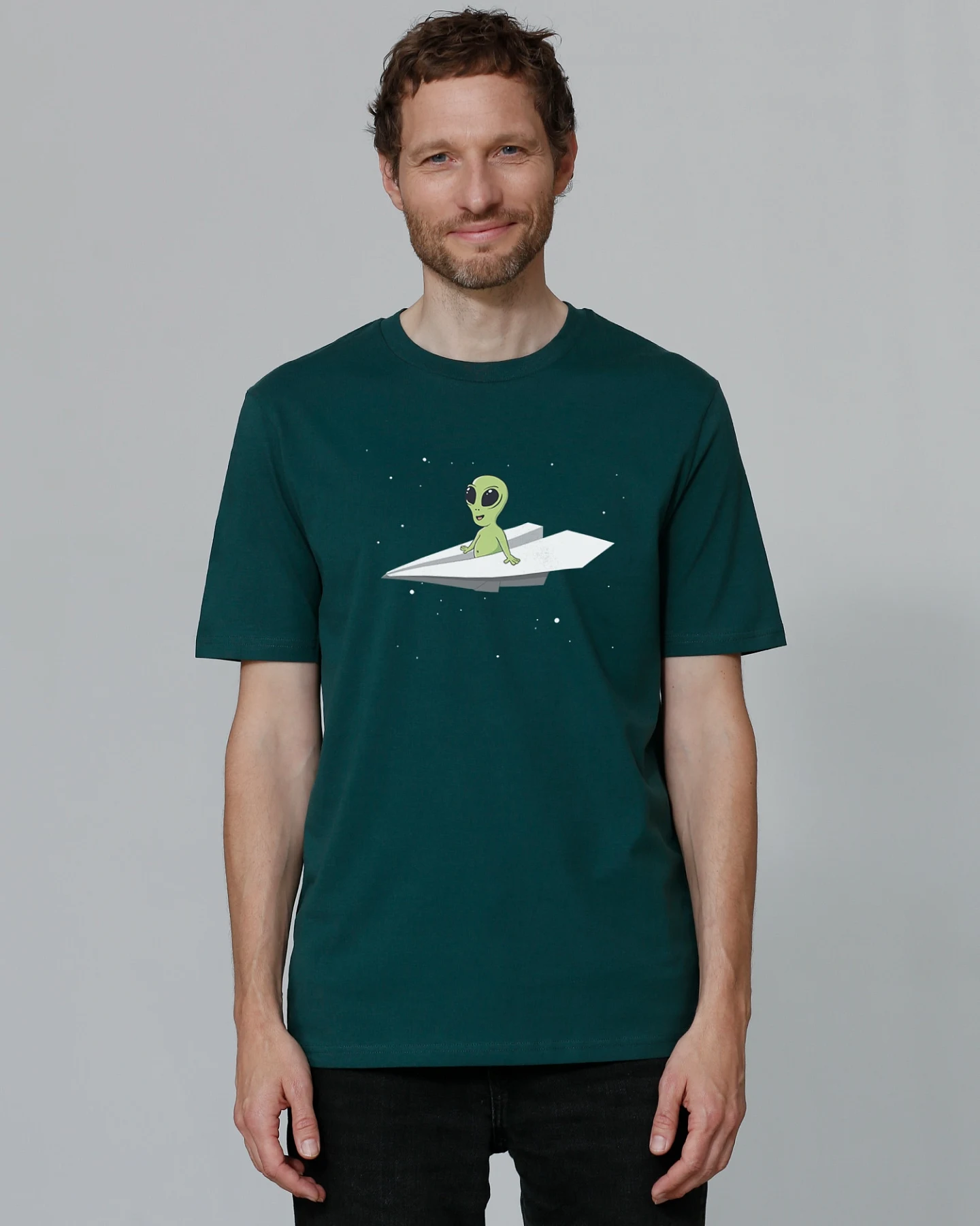 Watapparel T-Shirt Alien on a paper plane – Ansicht 2