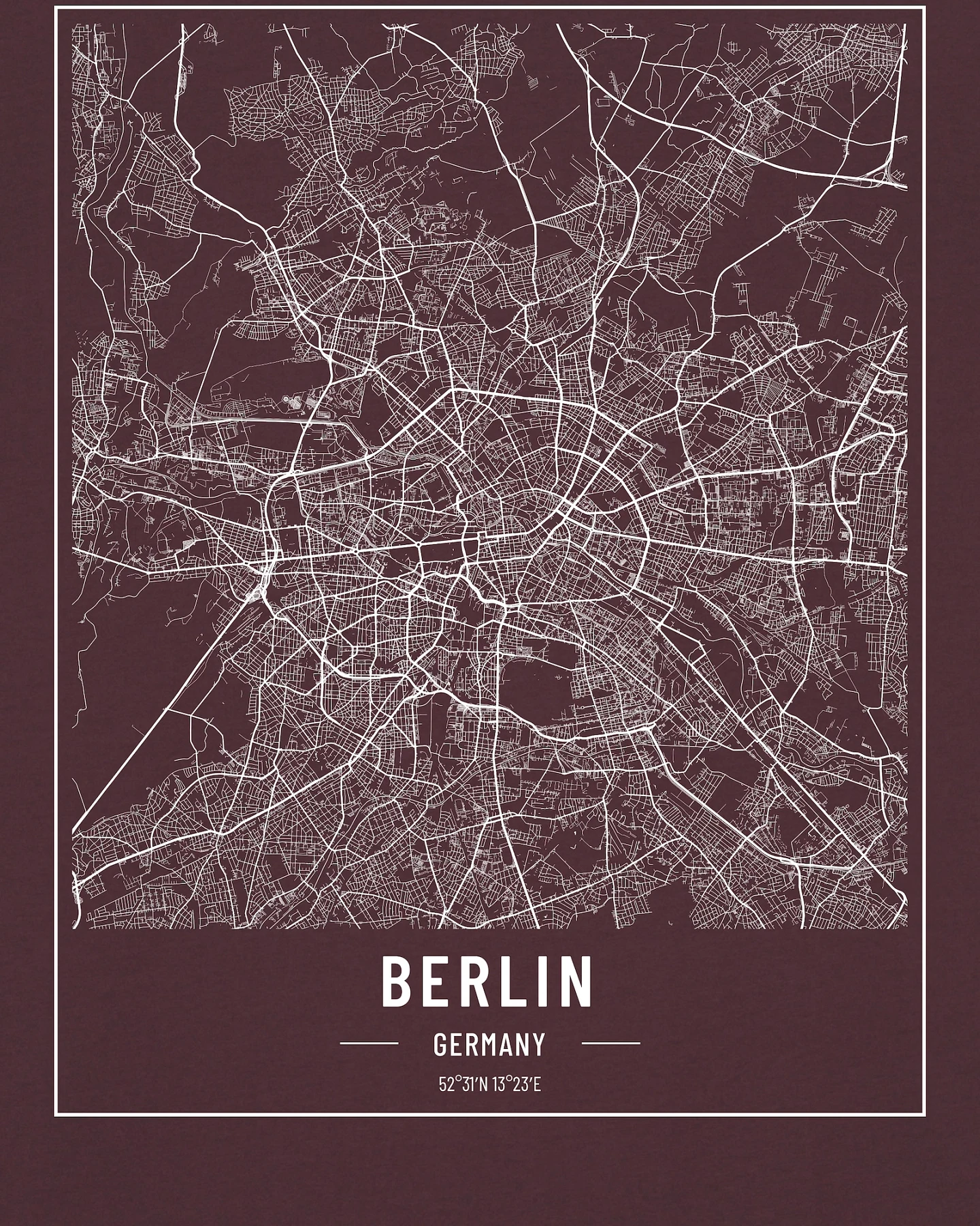 Watapparel T-Shirt City maps Berlin Landkarte – Ansicht 3