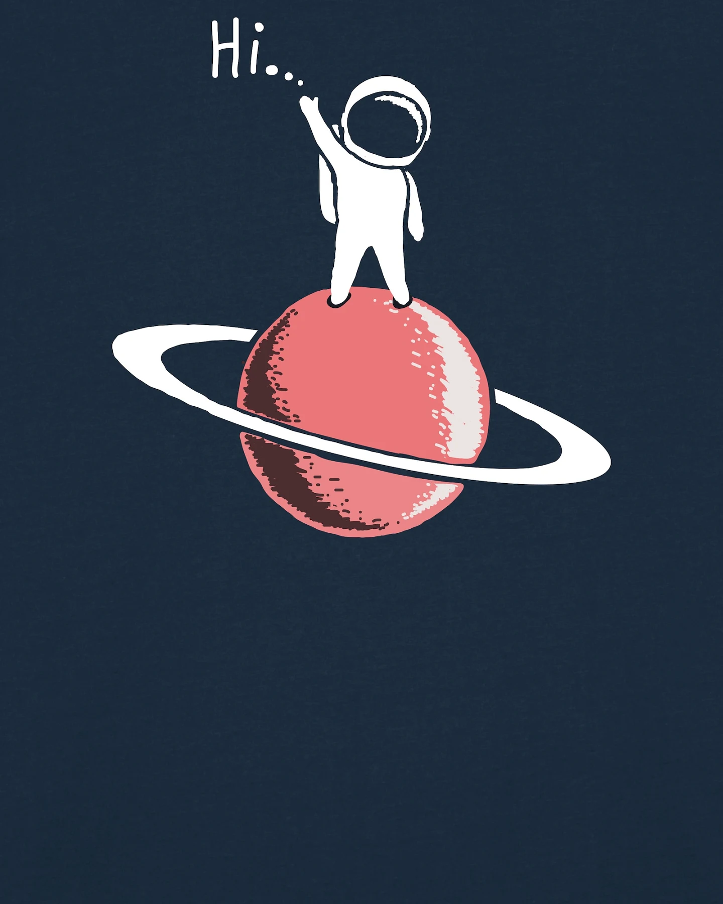 Watapparel Shirt Astronaut says Hi – Ansicht 3