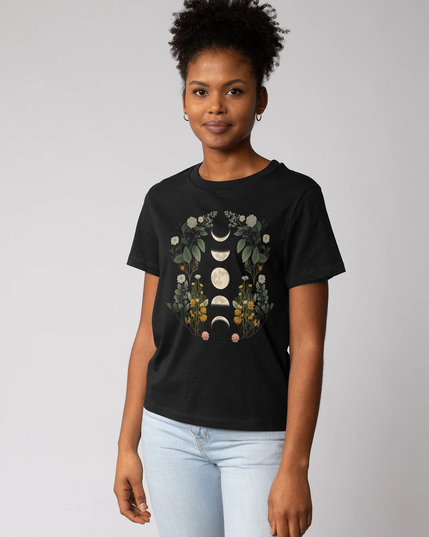 Watapparel T-Shirt Moonphases & Flowers – Ansicht 2