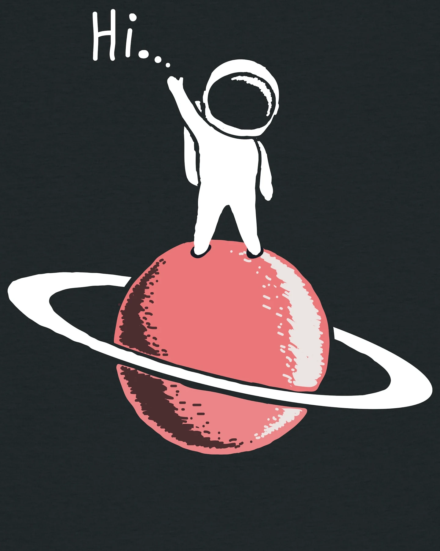 Watapparel Shirt Astronaut says Hi – Ansicht 3
