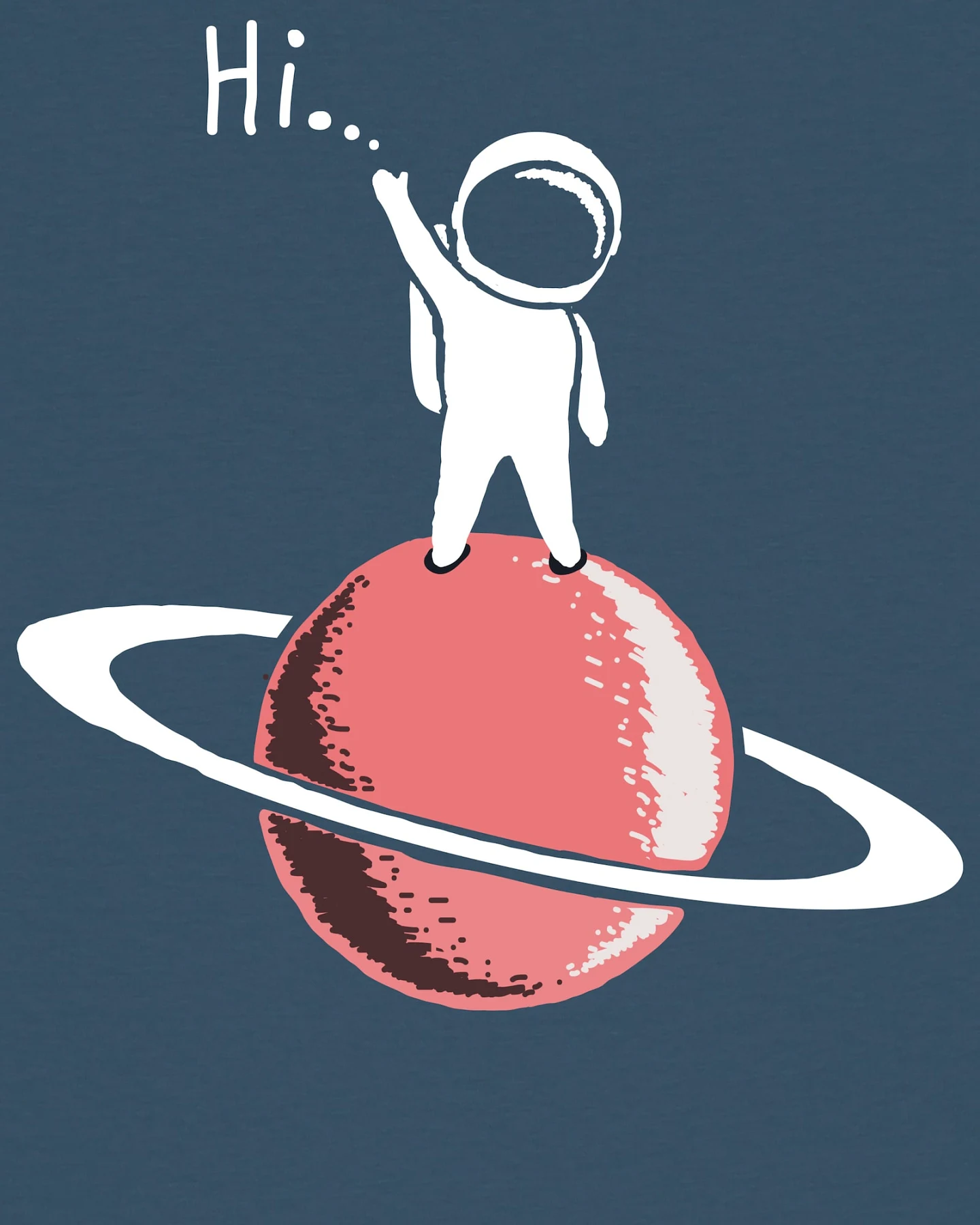 Watapparel Shirt Astronaut says Hi – Ansicht 3