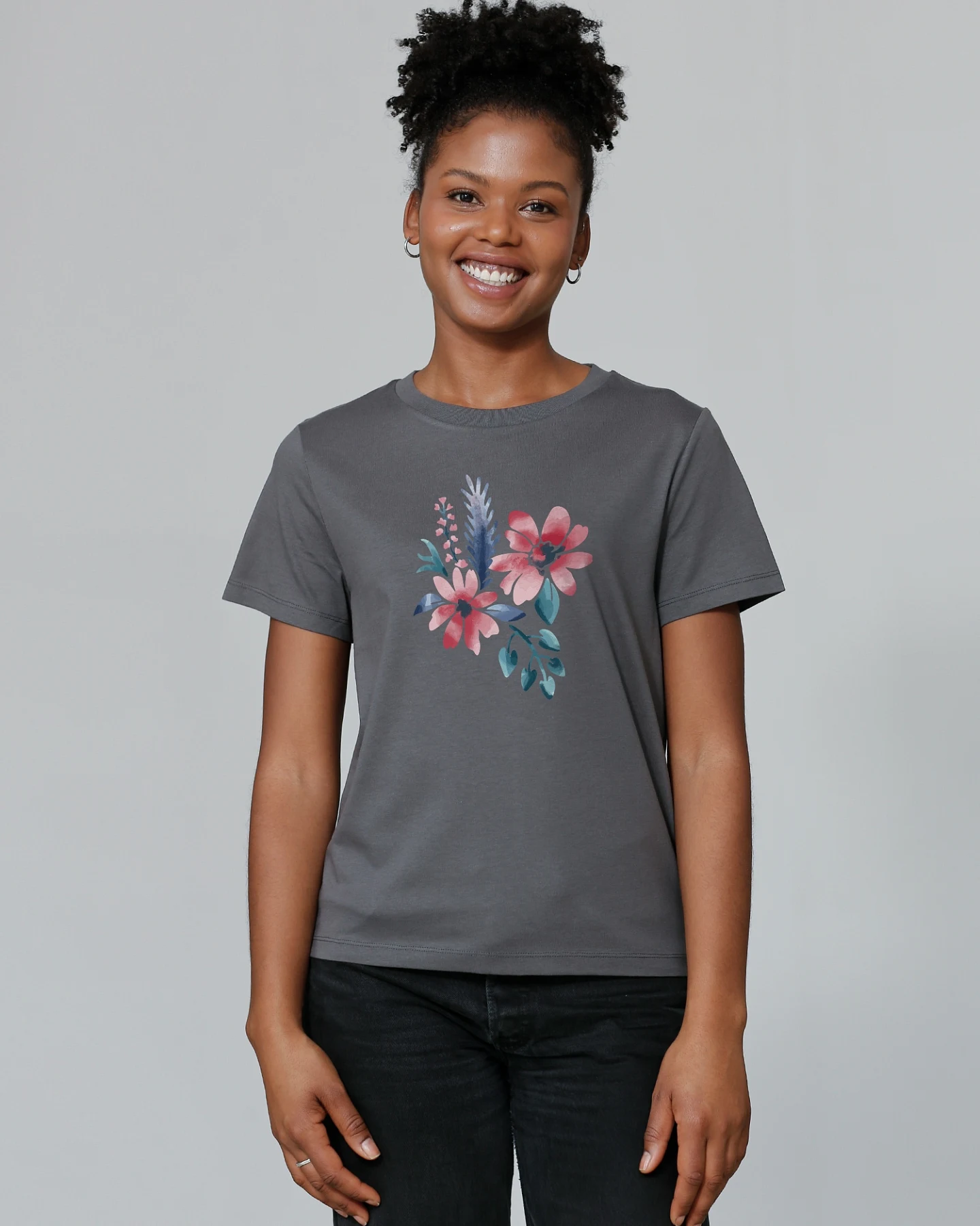 Watapparel Shirt Blume in Wasserfarbe – Ansicht 2