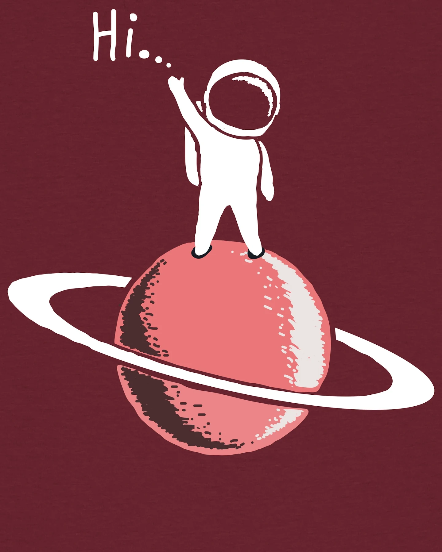 Watapparel Shirt Astronaut says Hi – Ansicht 3
