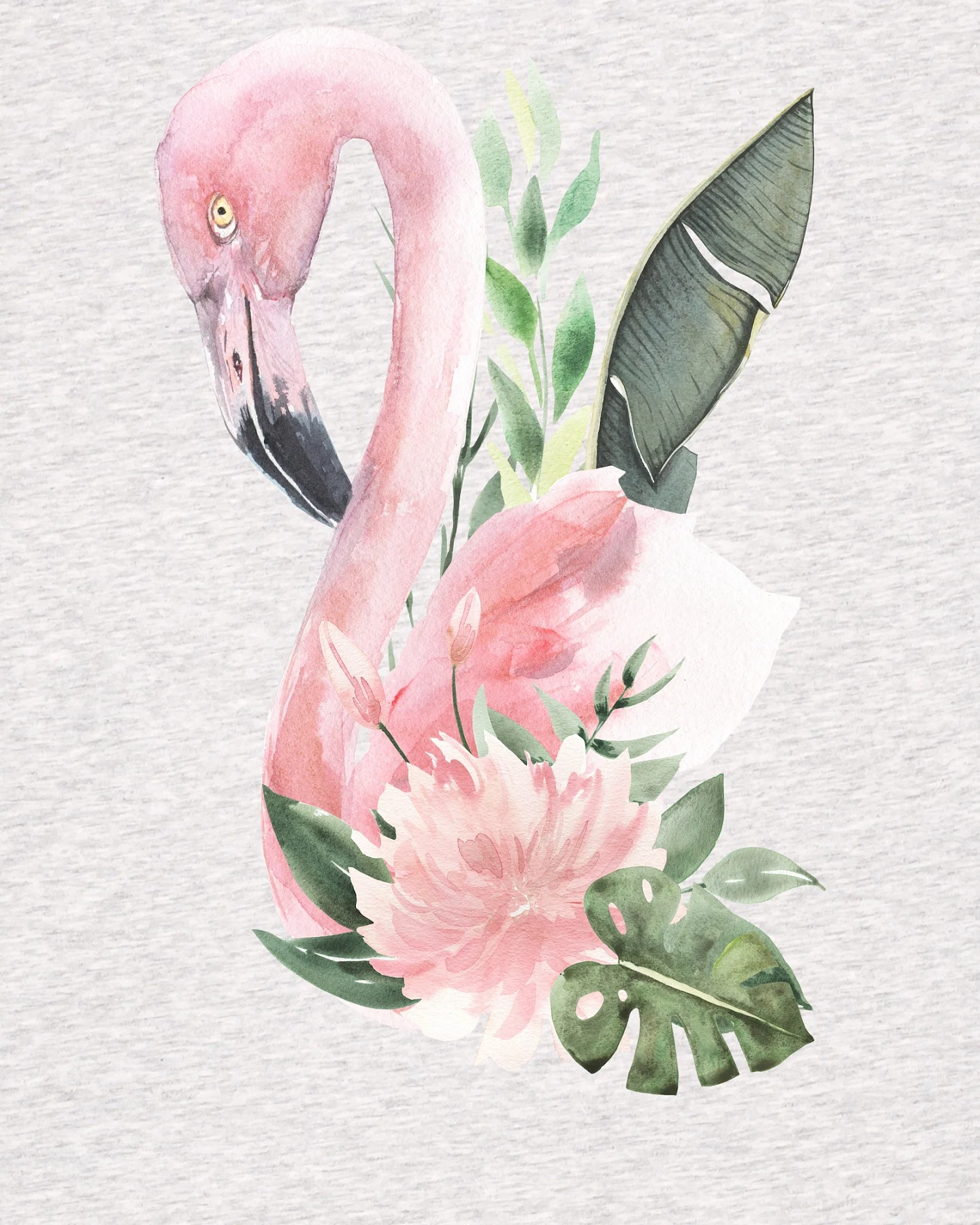 Watapparel Shirt Flamingo mit Blumen – Ansicht 3