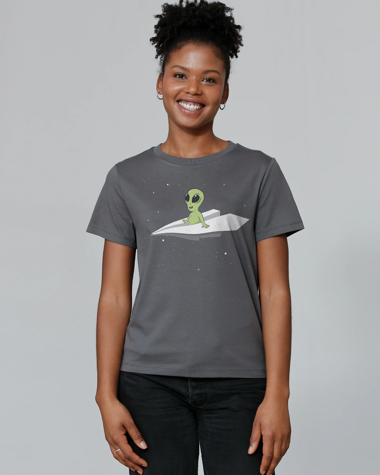 Watapparel Shirt Alien on a paper plane – Ansicht 2