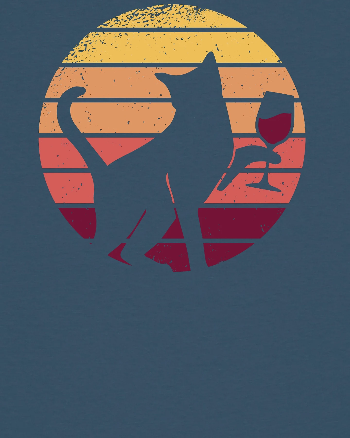 Watapparel Shirt Sunset Katze & Rotwein – Ansicht 3