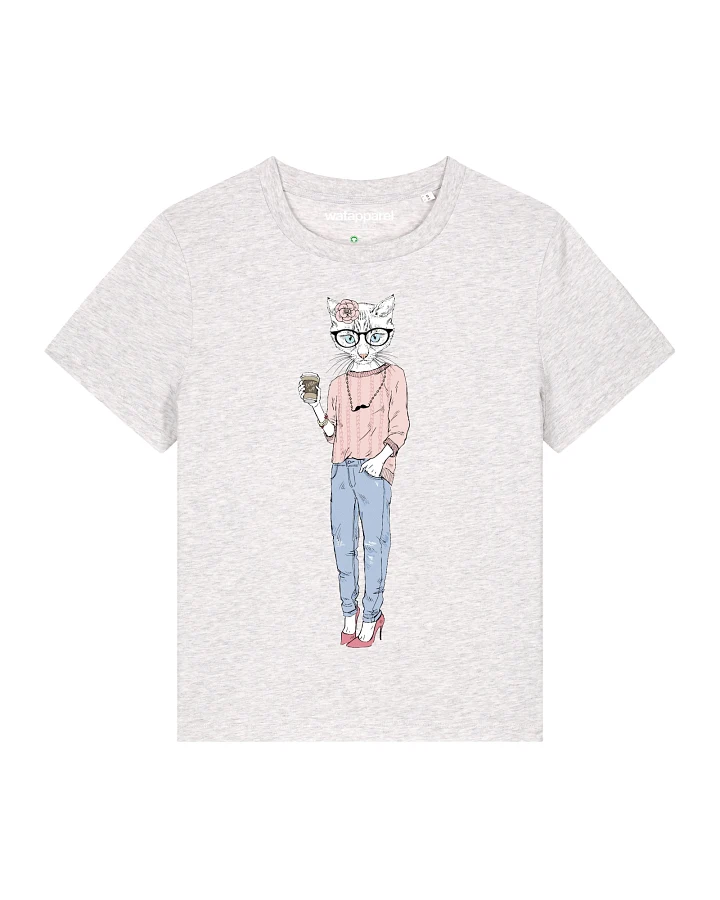 Watapparel T-Shirt Hipster Cat with Moustache