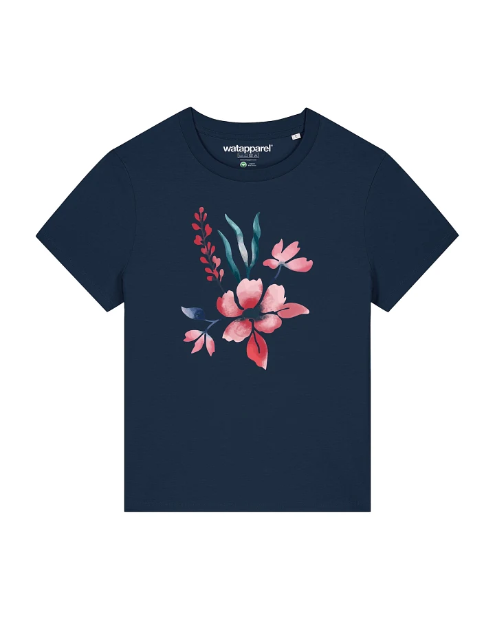 Watapparel T-Shirt Blume in Wasserfarbe 01