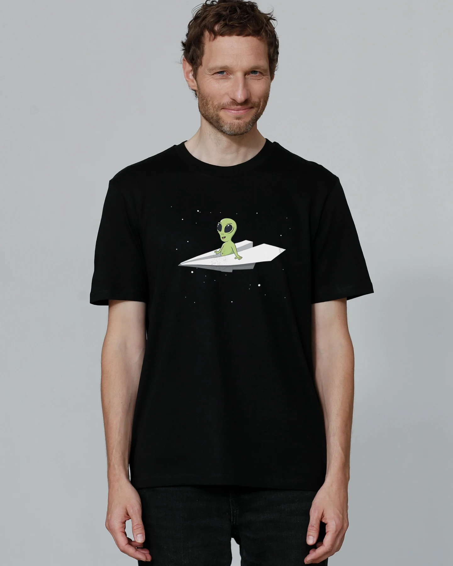 Watapparel Shirt Alien on a paper plane – Ansicht 2
