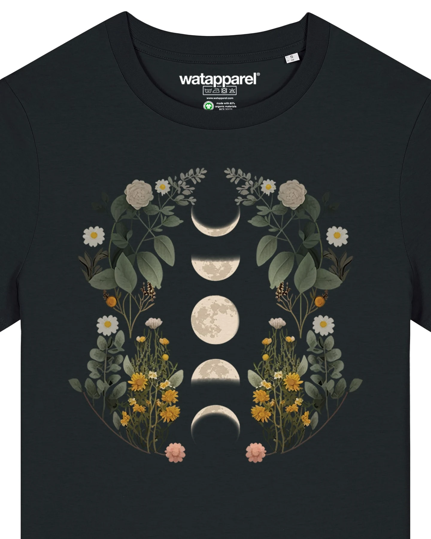 Watapparel T-Shirt Moonphases & Flowers – Ansicht 3