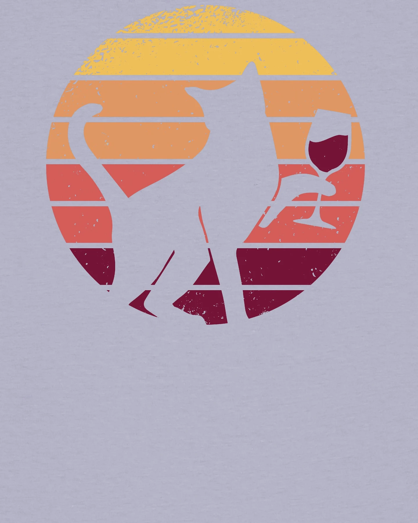 Watapparel Shirt Sunset Katze & Rotwein – Ansicht 3