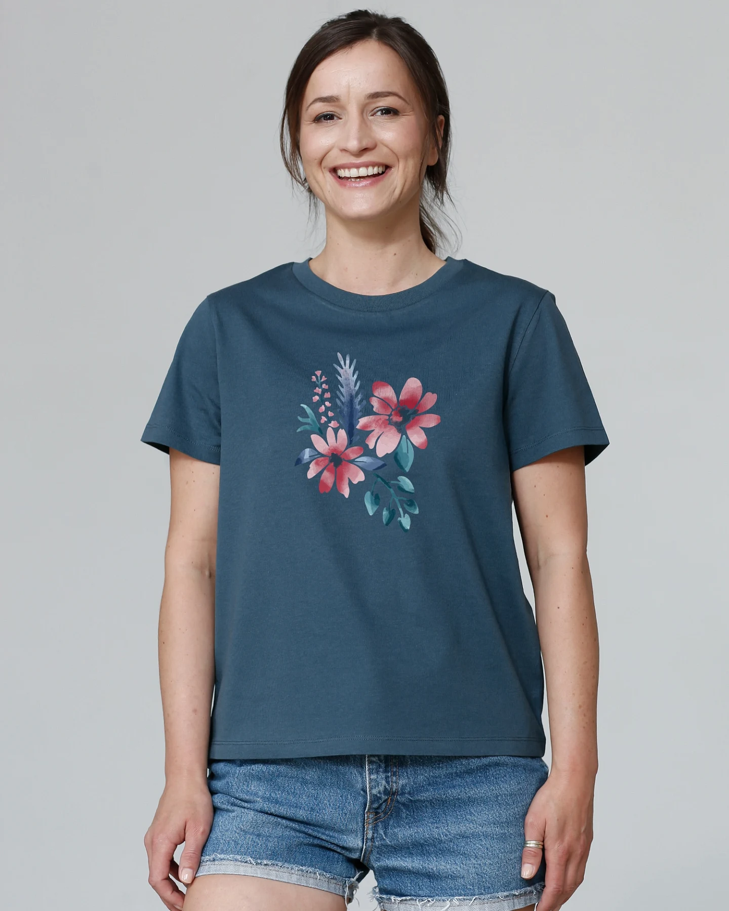 Watapparel Shirt Blume in Wasserfarbe 02 – Ansicht 2