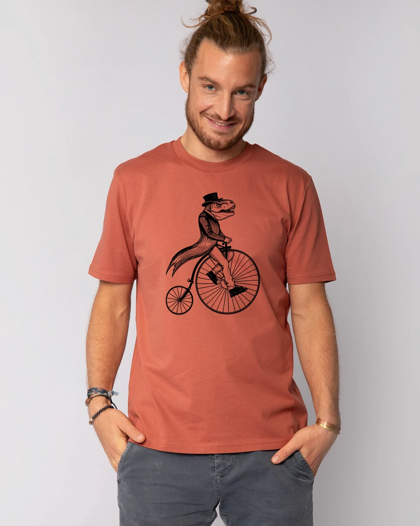Watapparel T-Shirt T-Rex auf Fahrrad – Ansicht 2