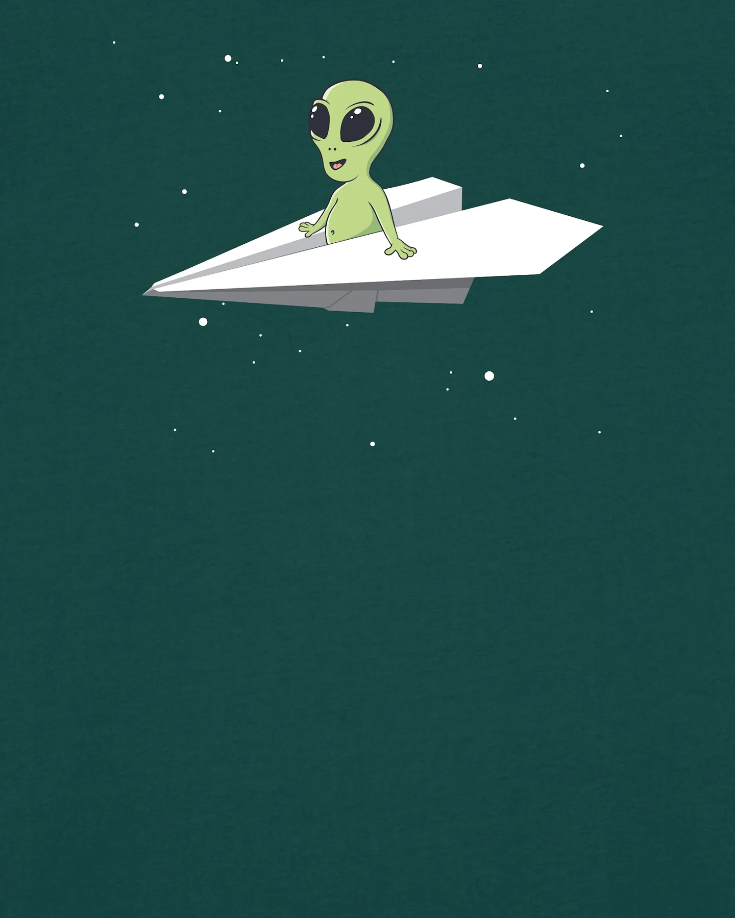 Watapparel T-Shirt Alien on a paper plane – Ansicht 3