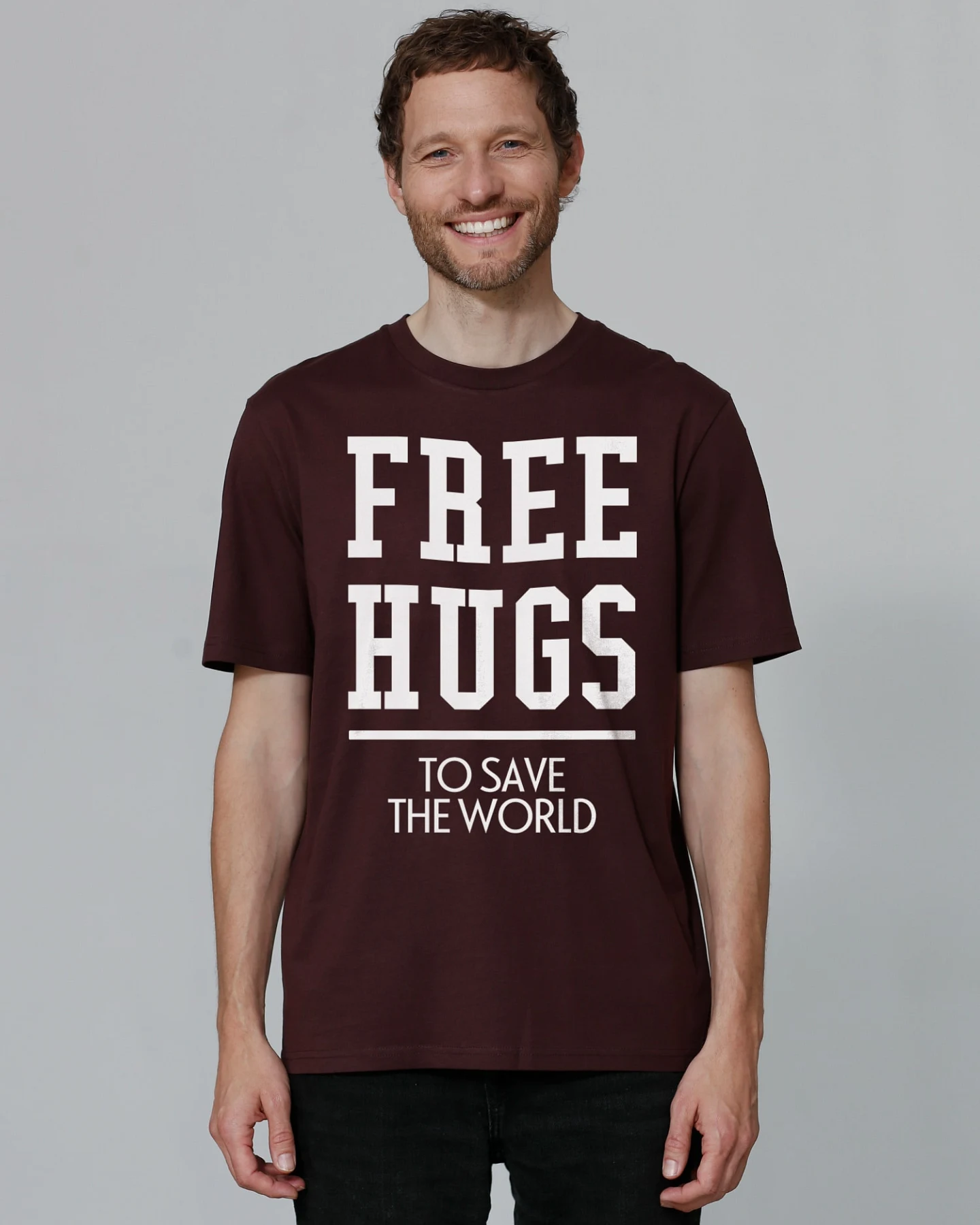 Watapparel T-Shirt Free hugs to save the world – Ansicht 2