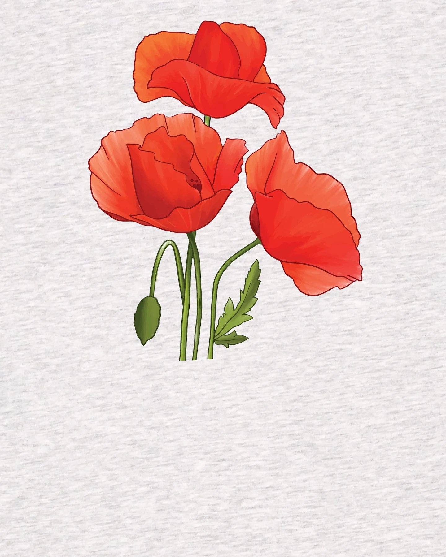 Watapparel T-Shirt Poppy Flowers – Ansicht 3