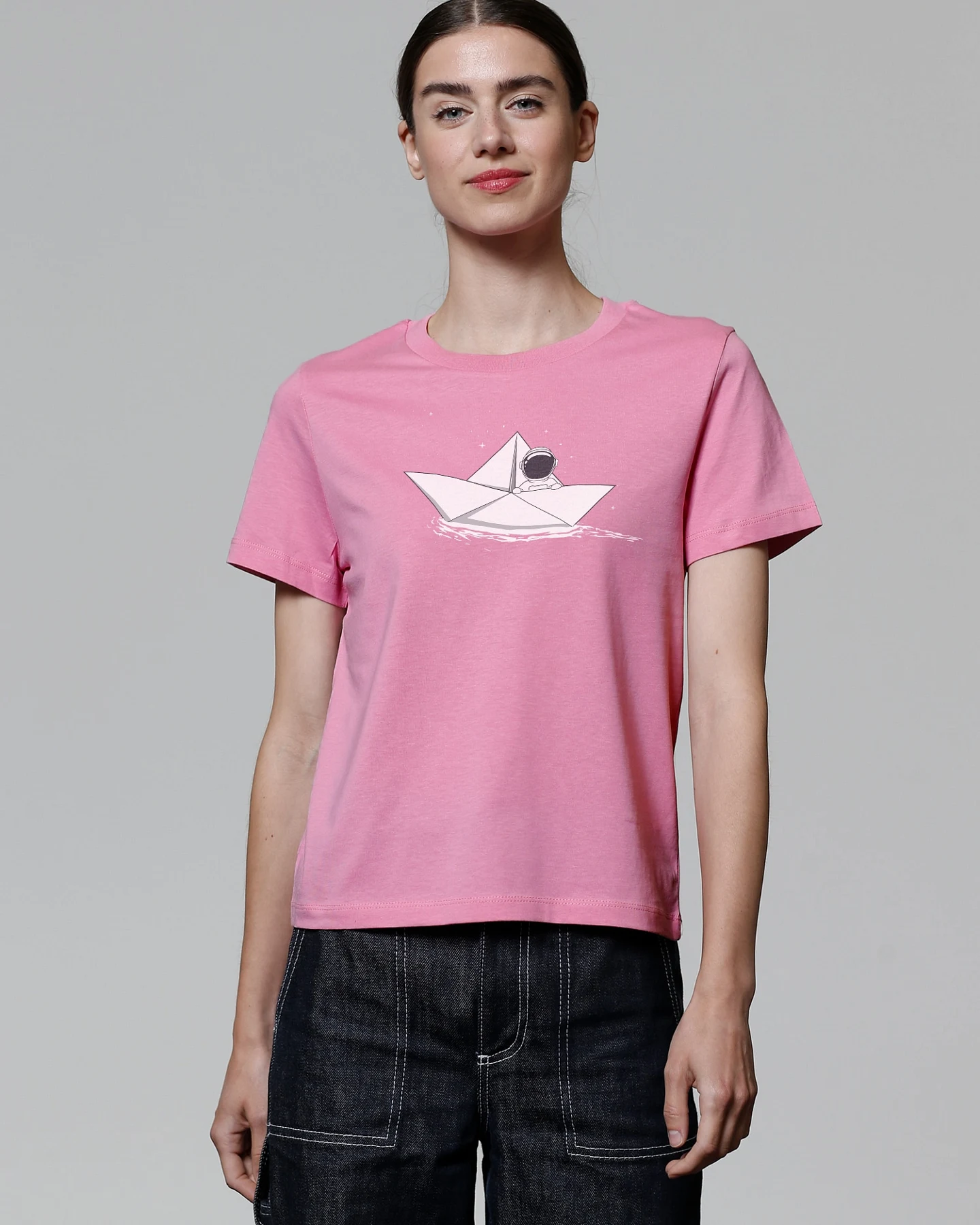 Watapparel T-Shirt Astronaut in paper boat – Ansicht 2