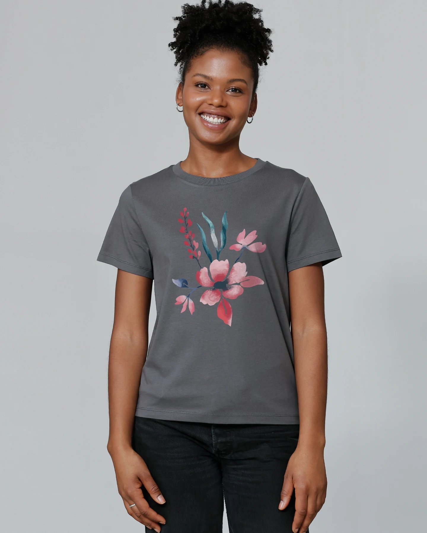 Watapparel Shirt Blume in Wasserfarbe 01 – Ansicht 2