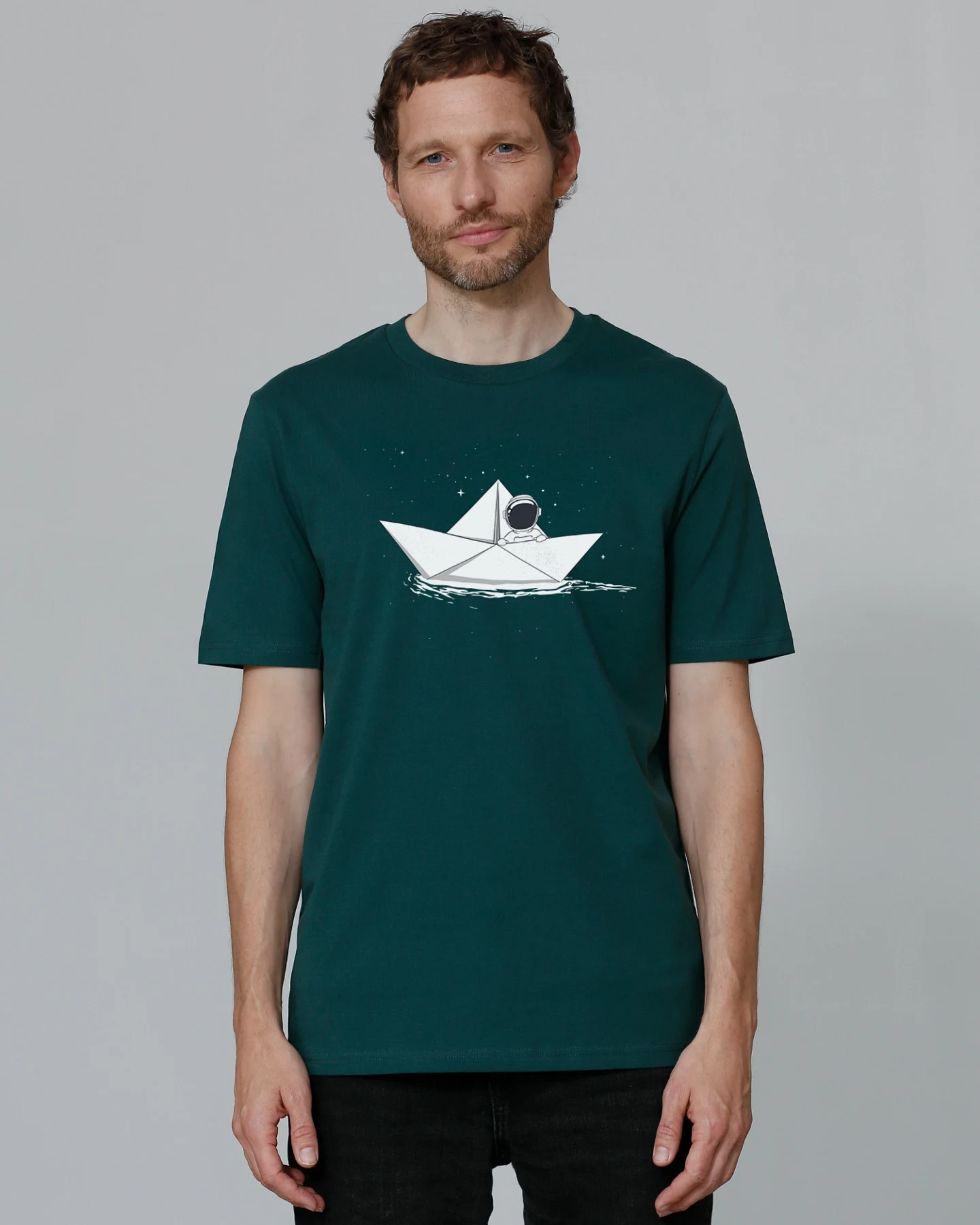 Watapparel T-Shirt Astronaut in paper boat – Ansicht 2