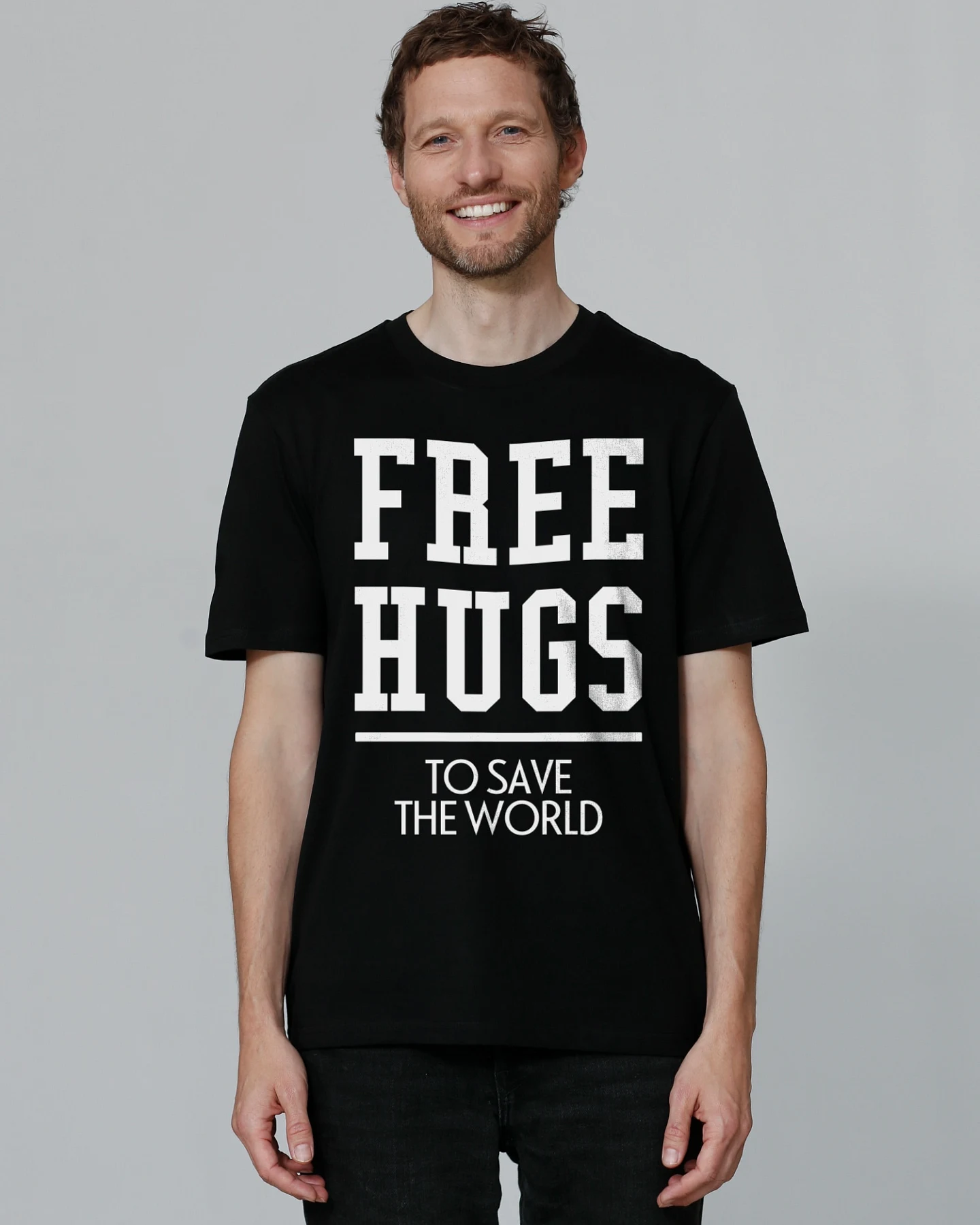 Watapparel T-Shirt Free hugs to save the world – Ansicht 2