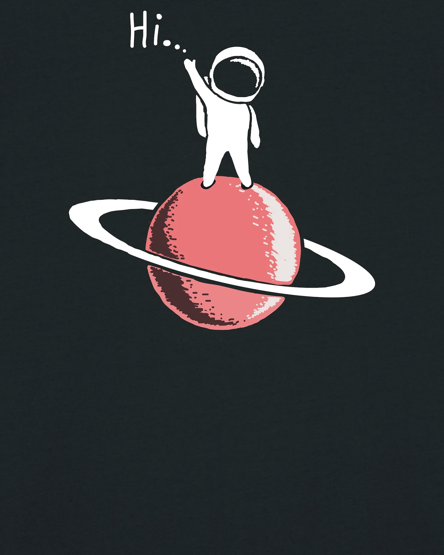 Watapparel T-Shirt Astronaut says Hi – Ansicht 3