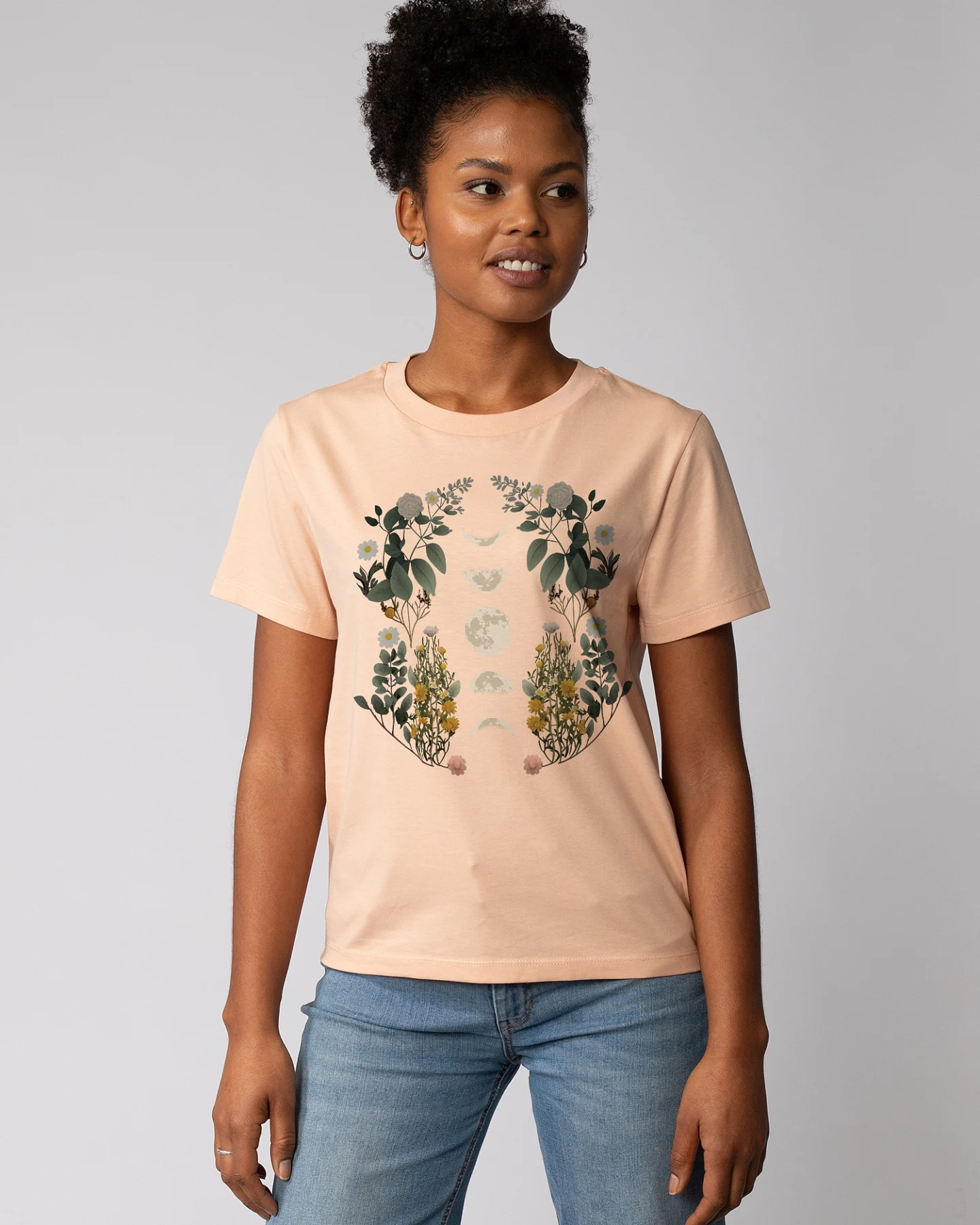 Watapparel T-Shirt Moonphases & Flower – Ansicht 2
