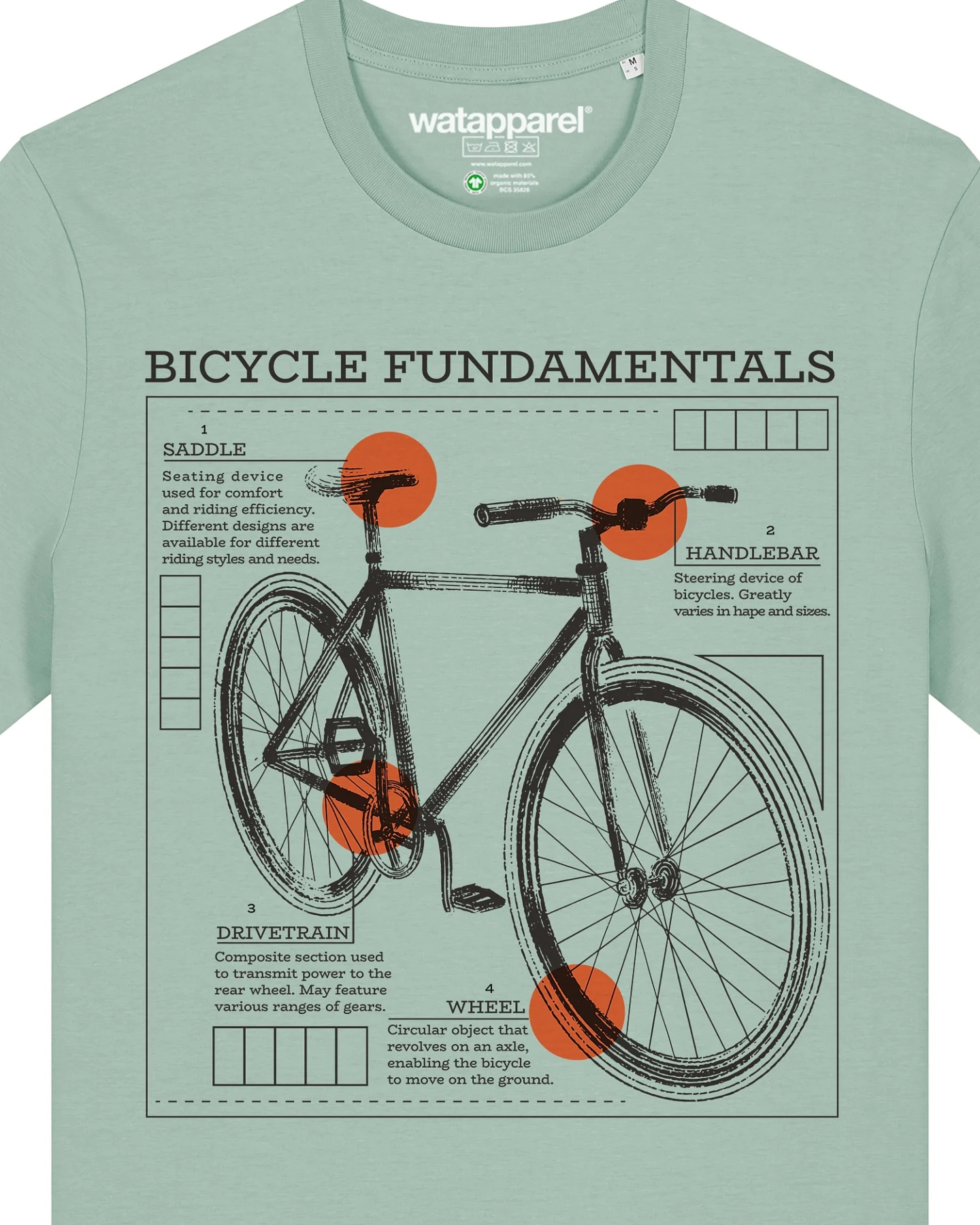 Watapparel T-Shirt Fahrrad Grundlagen – Ansicht 3
