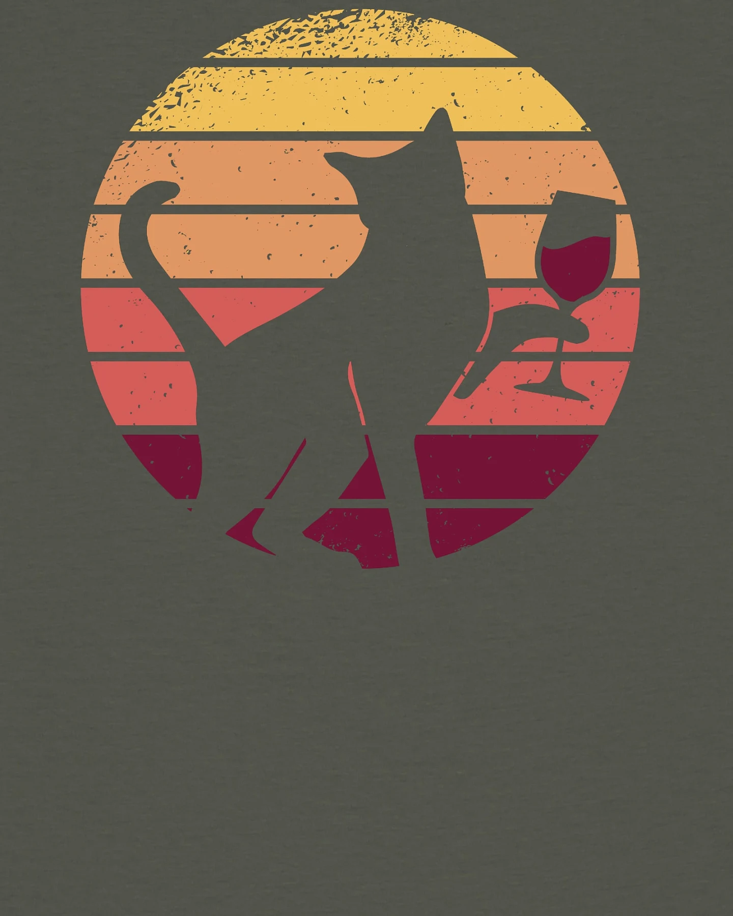 Watapparel Shirt Sunset Katze & Rotwein – Ansicht 3