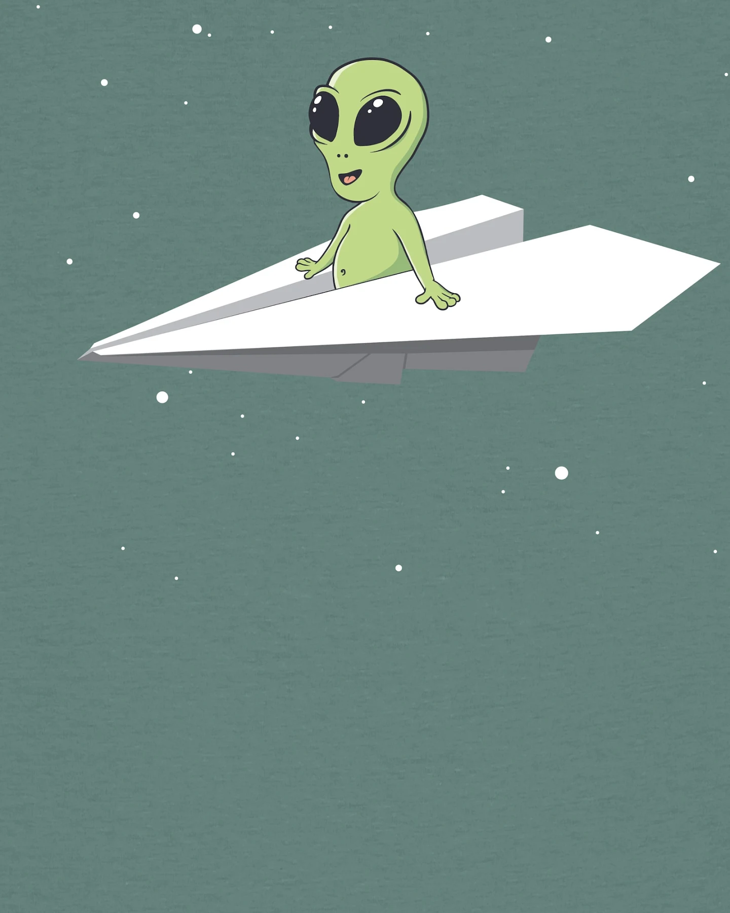 Watapparel T-Shirt Alien on a paper plane – Ansicht 3