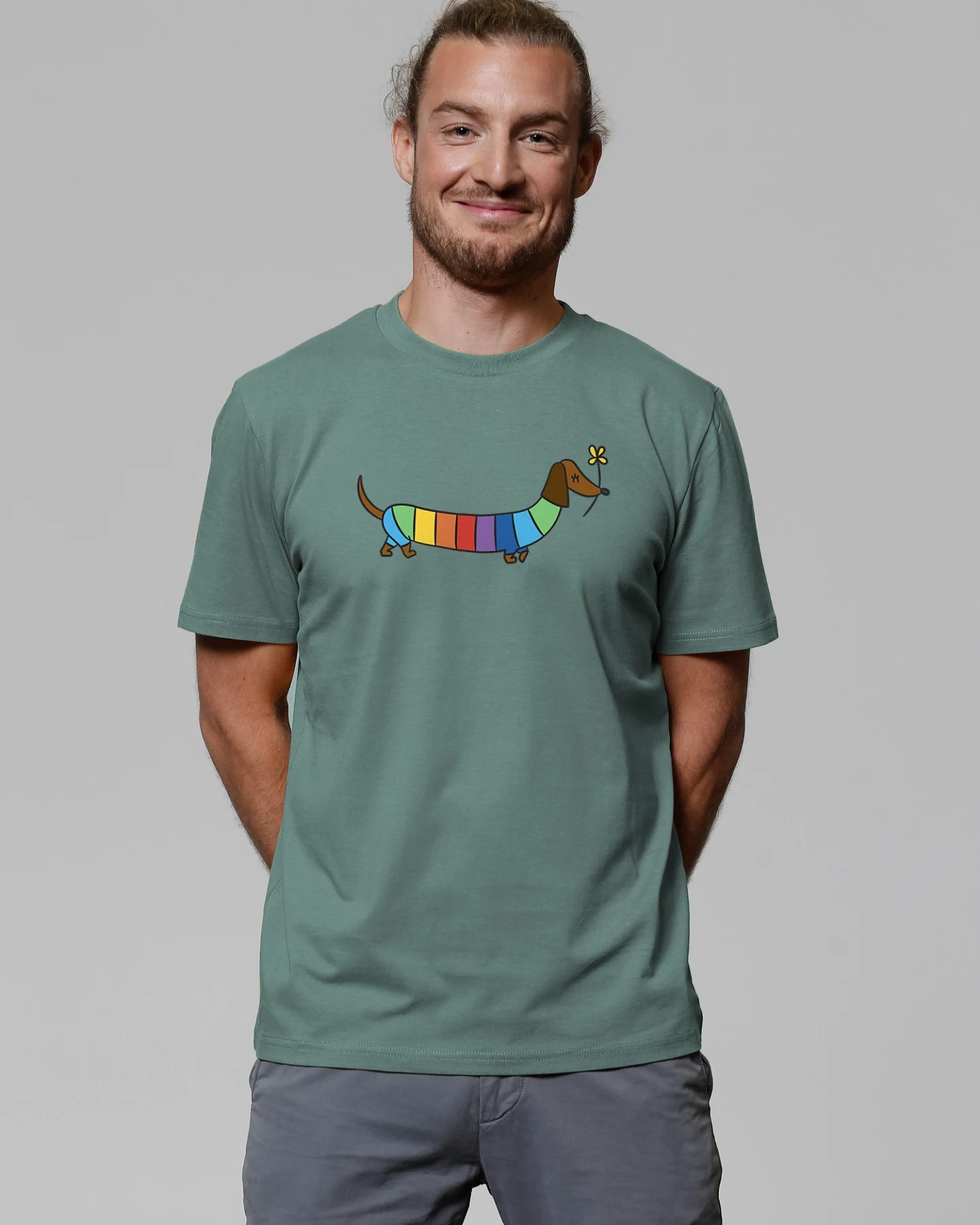 Watapparel T-Shirt Regenbogen Dackel – Ansicht 2