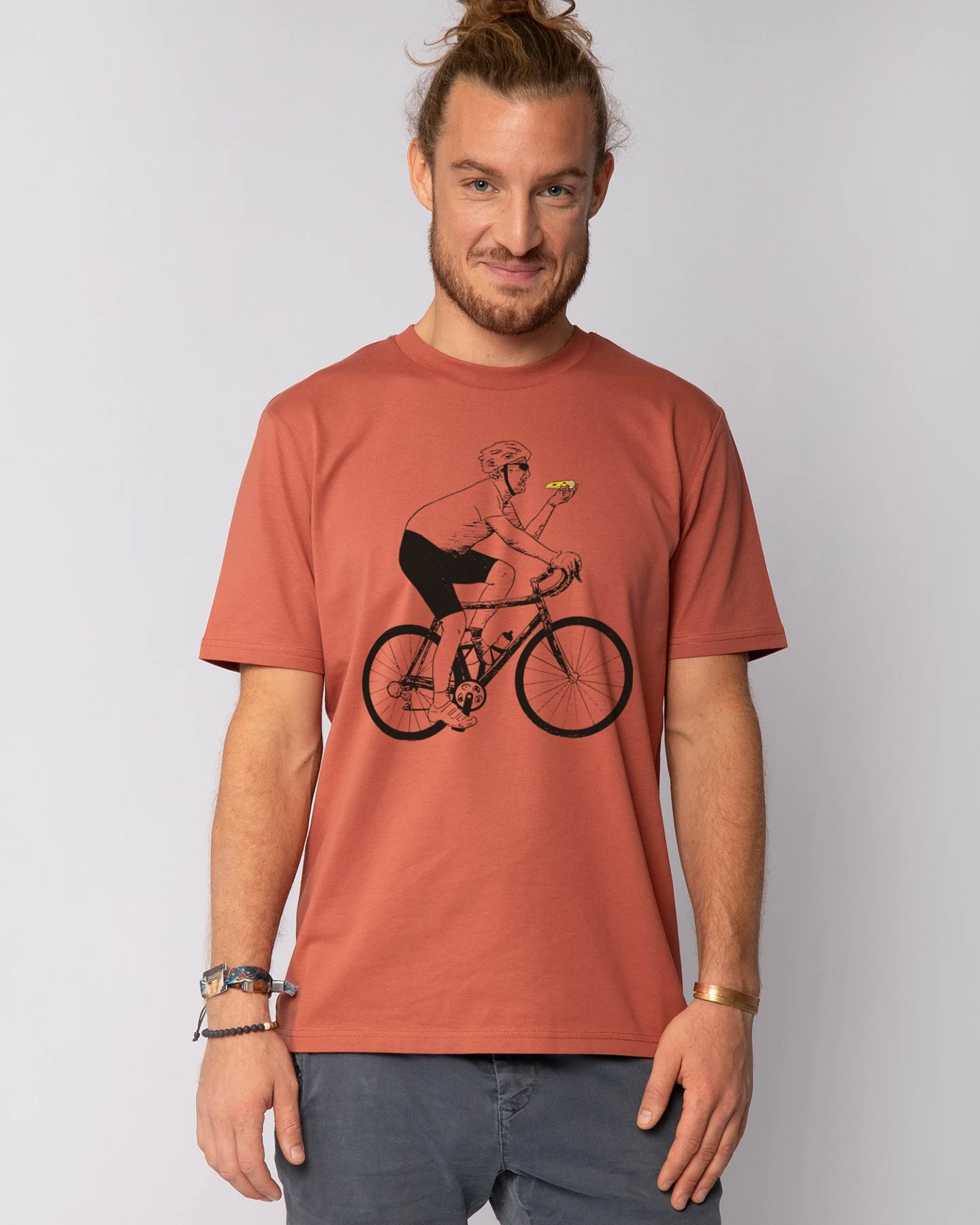 Watapparel T-Shirt Fahrrad und Pizza – Ansicht 2