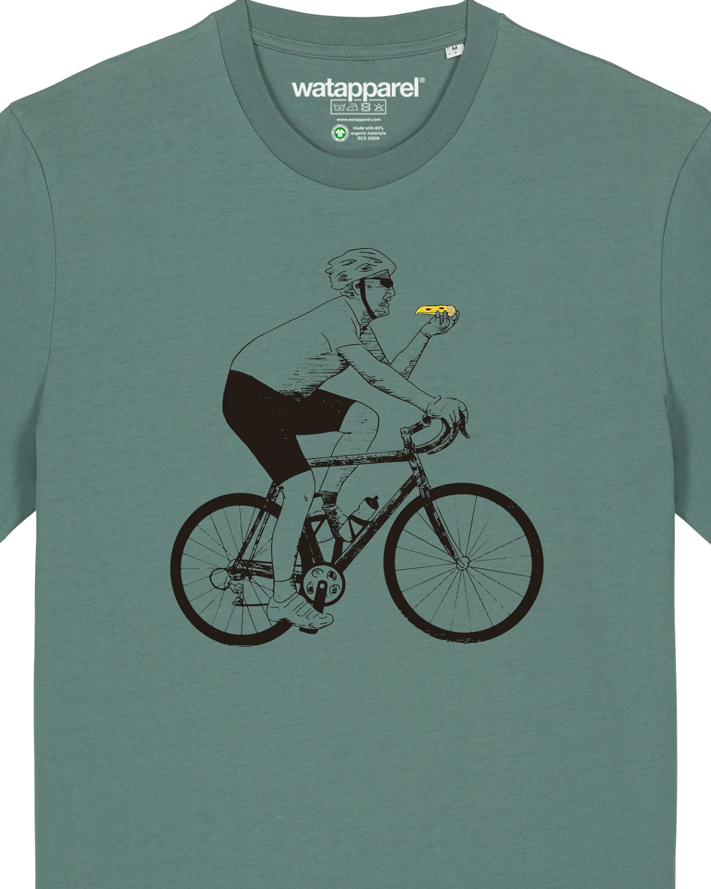 Watapparel T-Shirt Fahrrad und Pizza – Ansicht 3