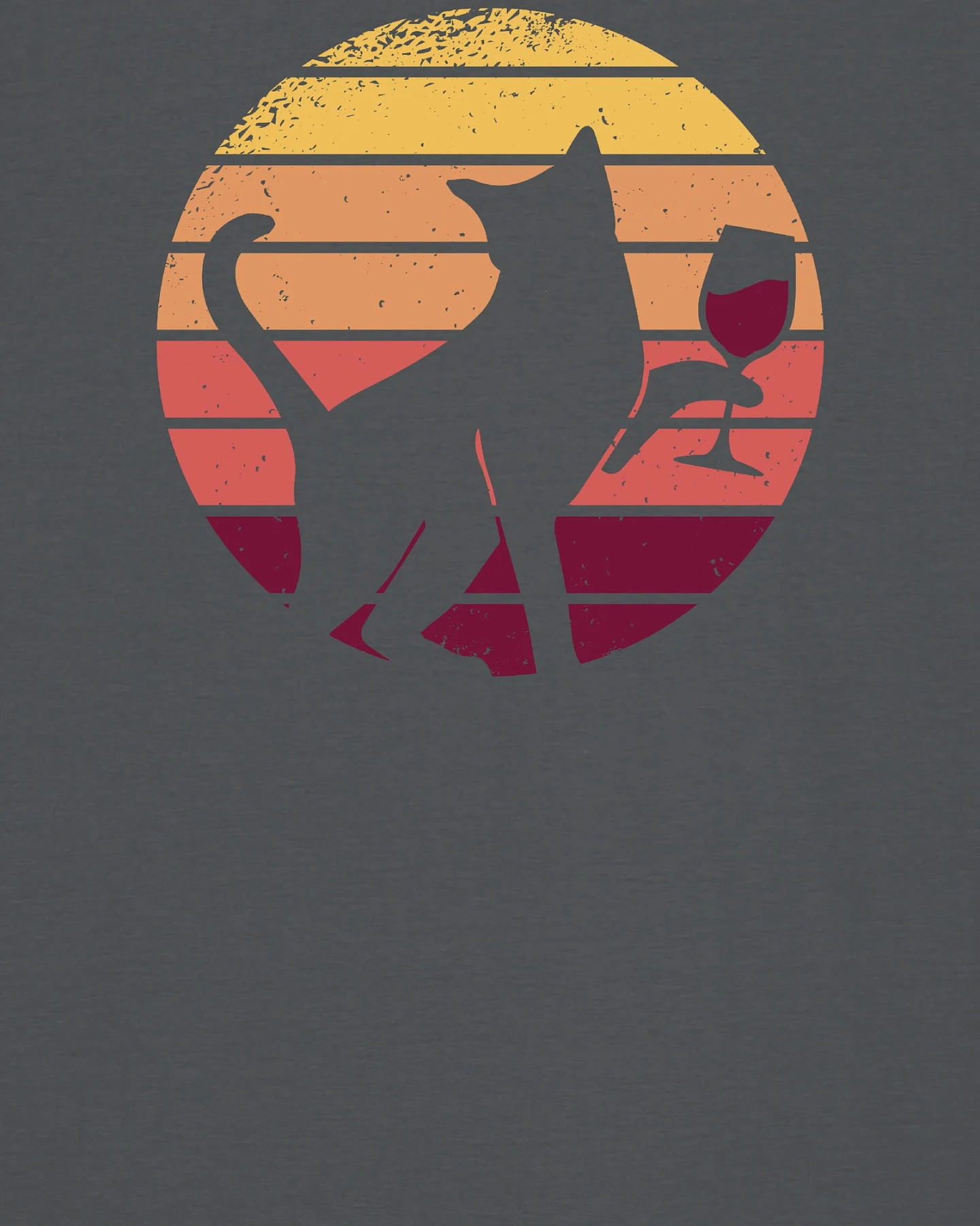 Watapparel Shirt Sunset Katze & Rotwein – Ansicht 3