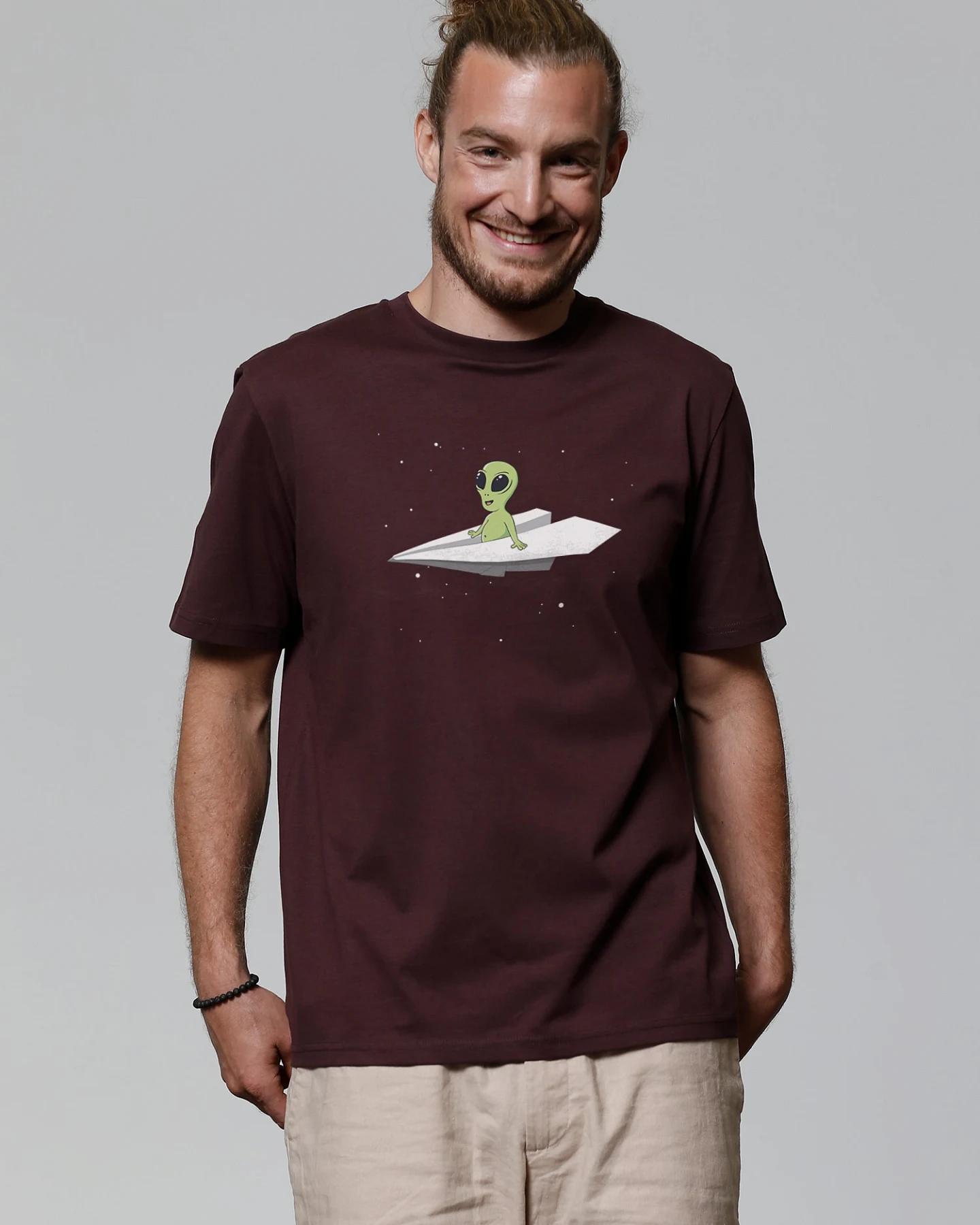 Watapparel T-Shirt Alien on a paper plane – Ansicht 2