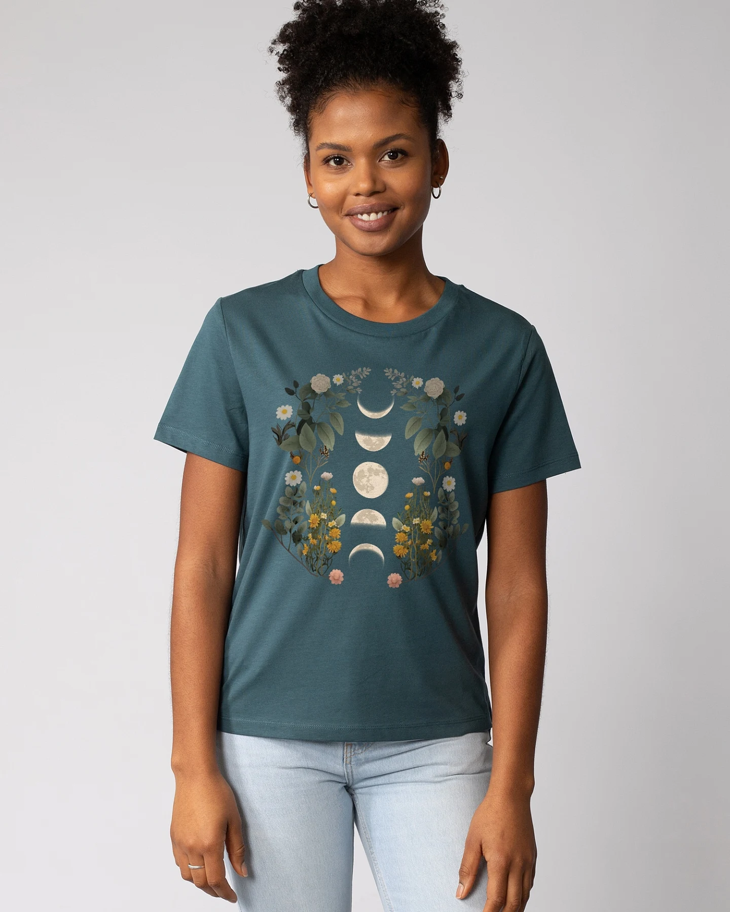 Watapparel T-Shirt Moonphases & Flower – Ansicht 2