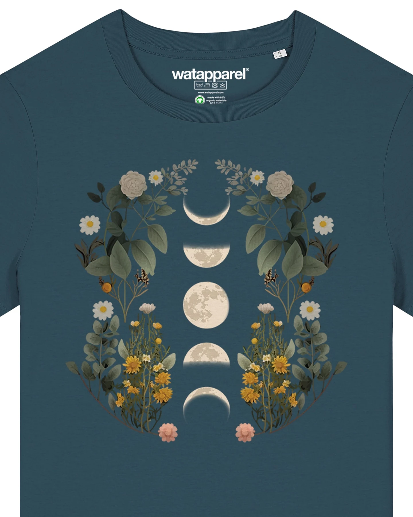 Watapparel T-Shirt Moonphases & Flower – Ansicht 3
