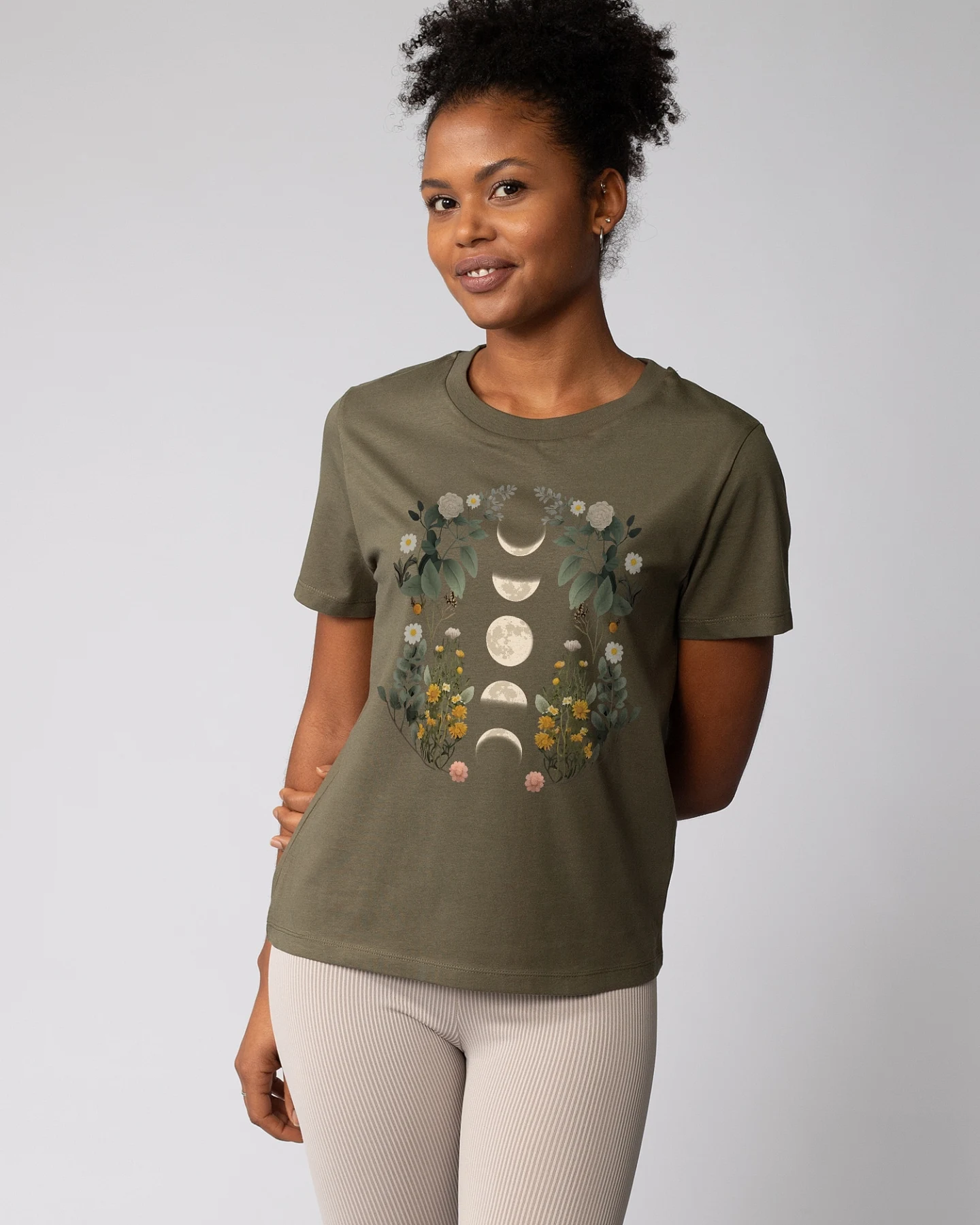 Watapparel T-Shirt Moonphases & Flower – Ansicht 2