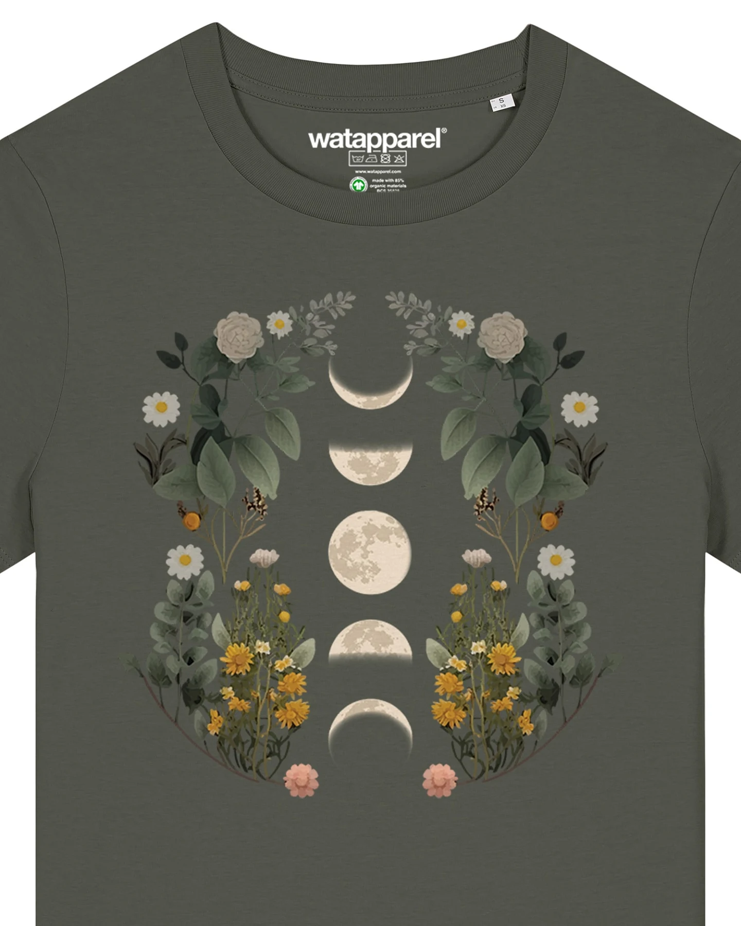 Watapparel T-Shirt Moonphases & Flower – Ansicht 3